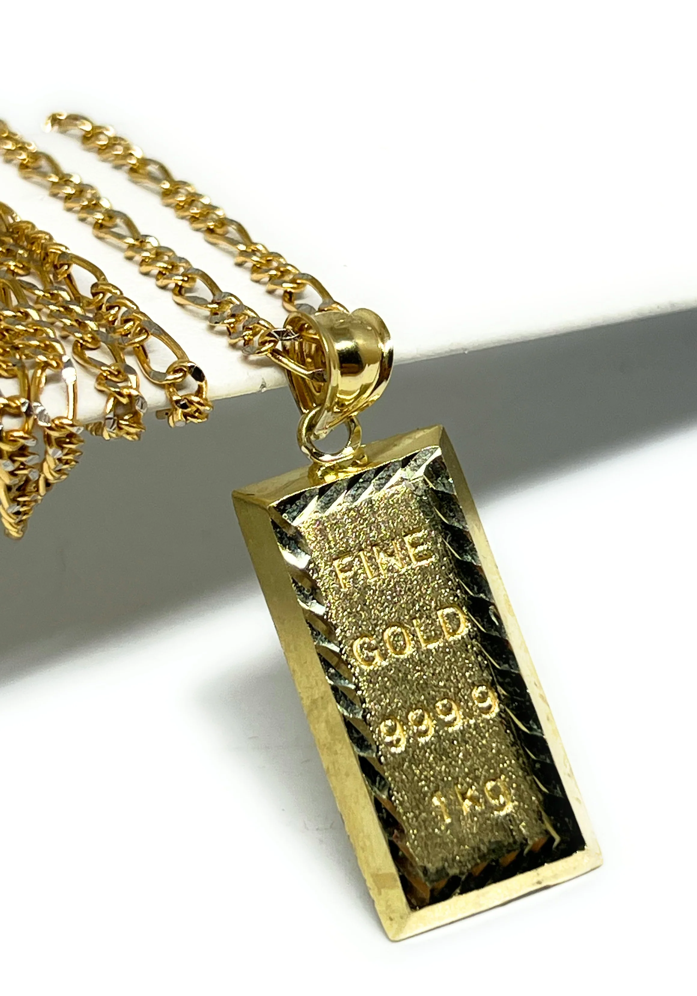 10k Solid Gold "1KG FINE GOLD" 999.9 GOLD BAR Pendant Necklace - Image 5