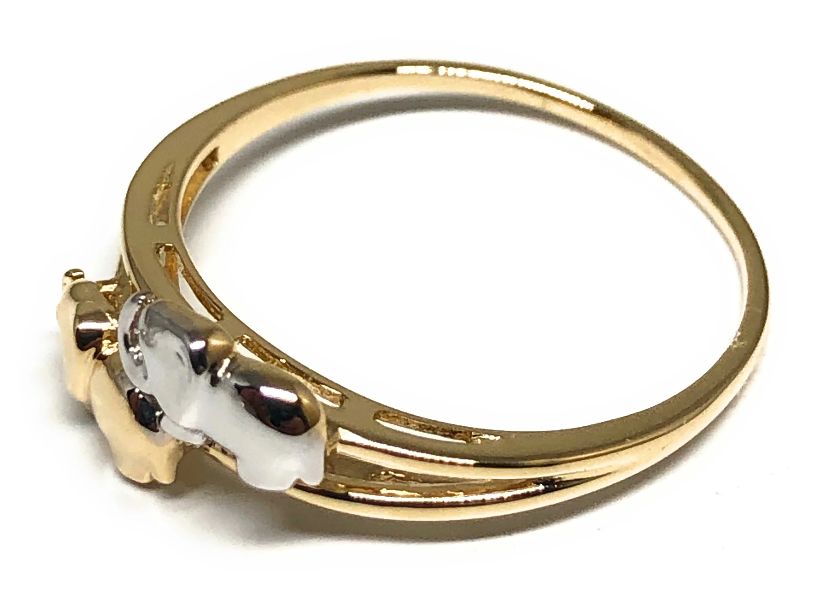 10k Solid Gold 2-Tone Elephant Ring (FC 86) - Image 2