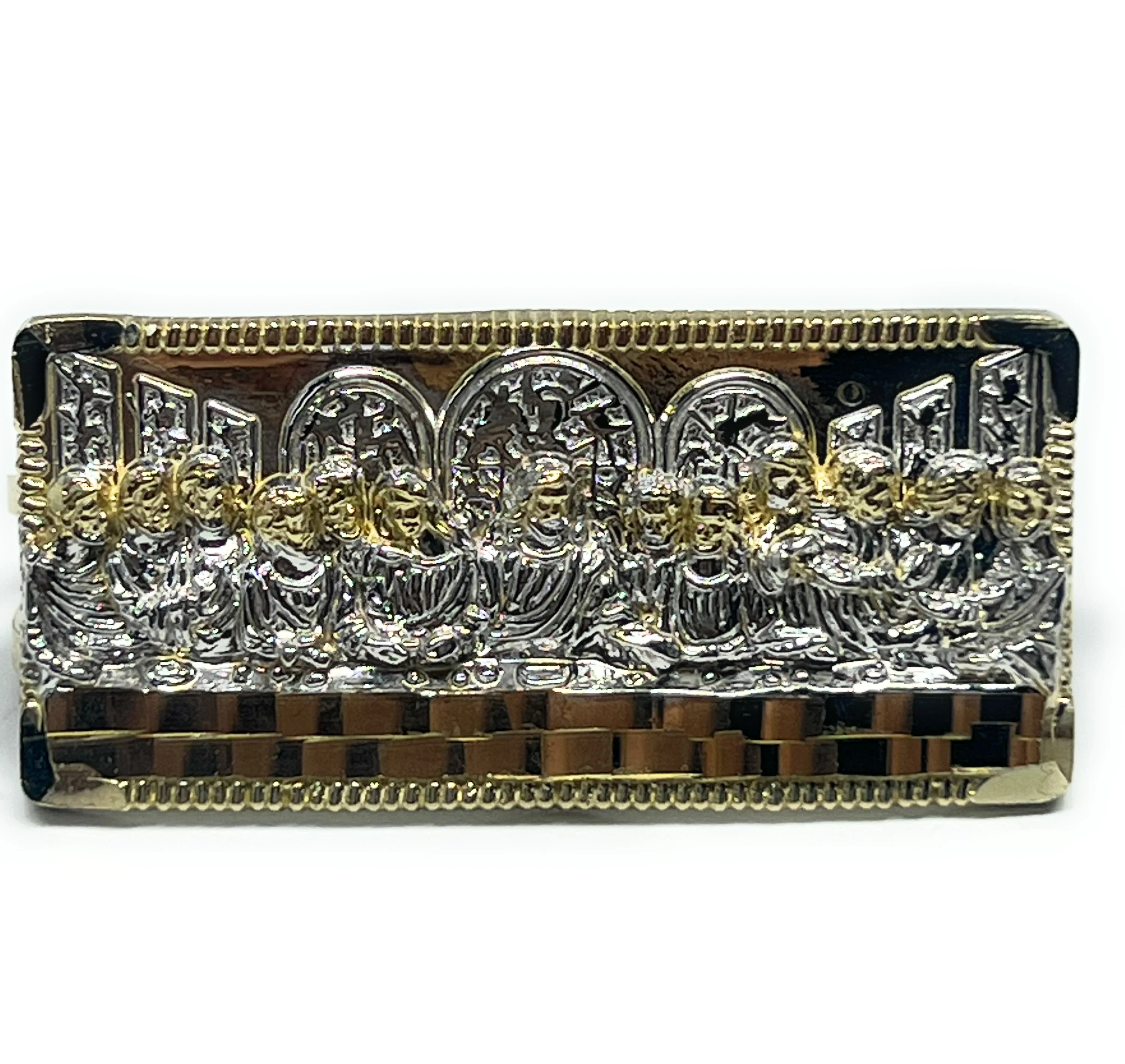 10k Solid Gold 2-Tone LAST SUPPER TWO FINGER Ring (13g) - Image 7