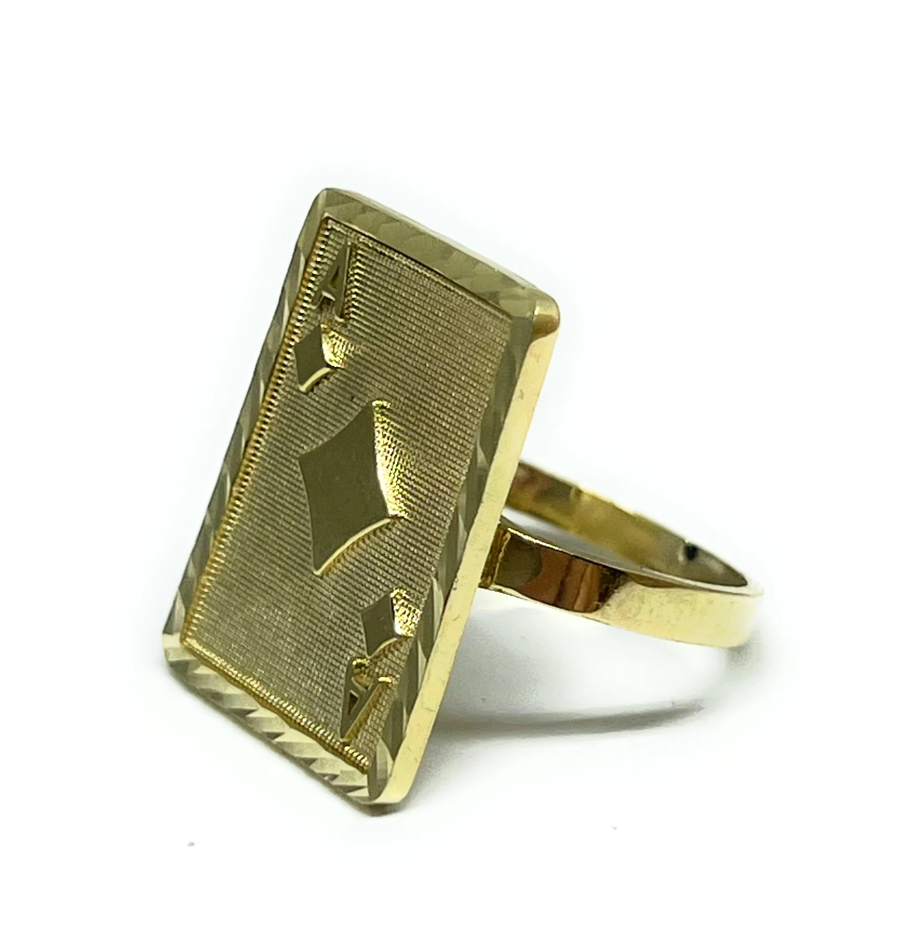 10k Solid Gold ACES CARD Ring - Image 3