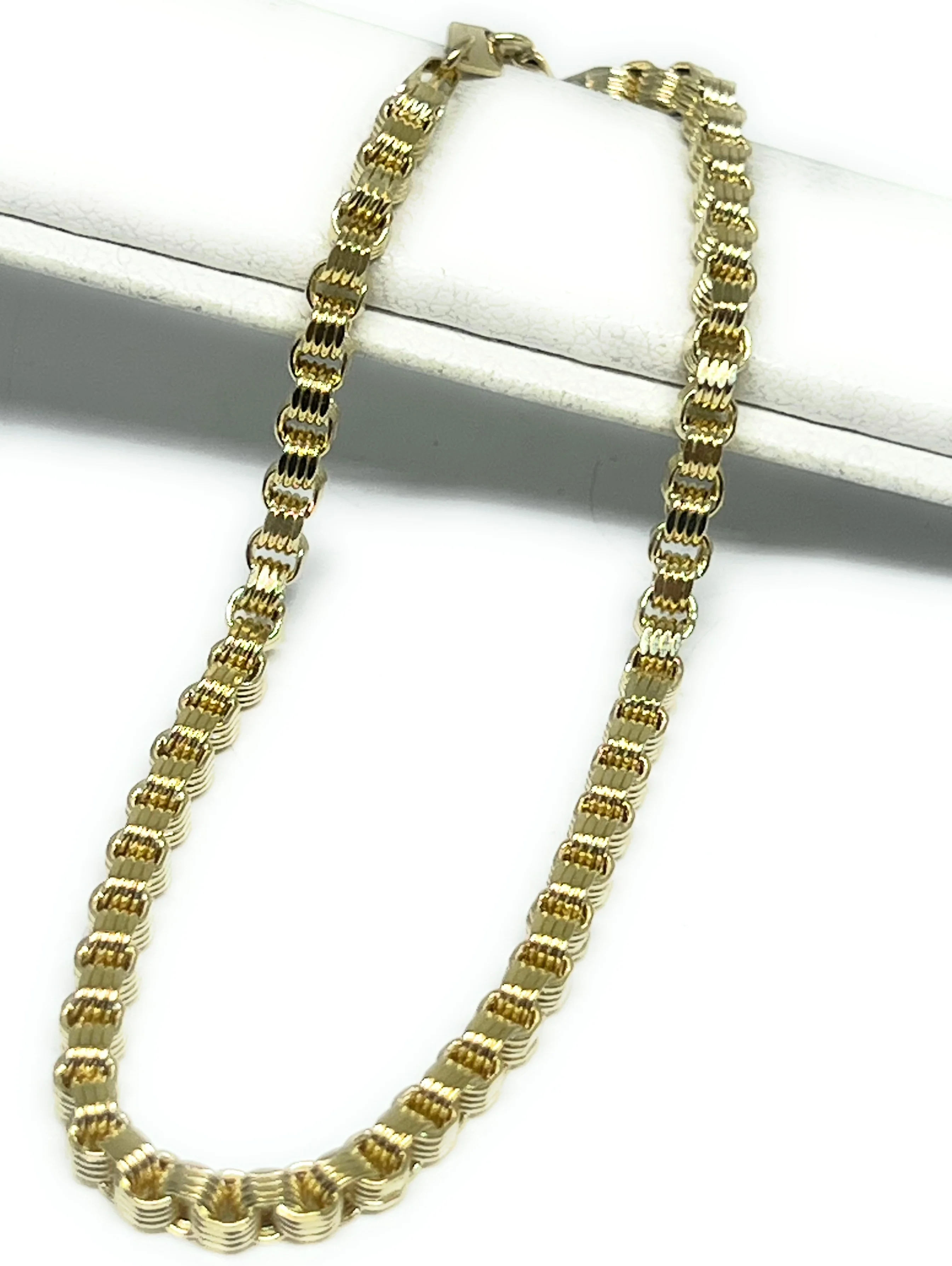 10k Solid Gold ALEXANDER BOX BRRACELET 7-8 inch 3.5mm (Semi-Hollow Style) - Image 4
