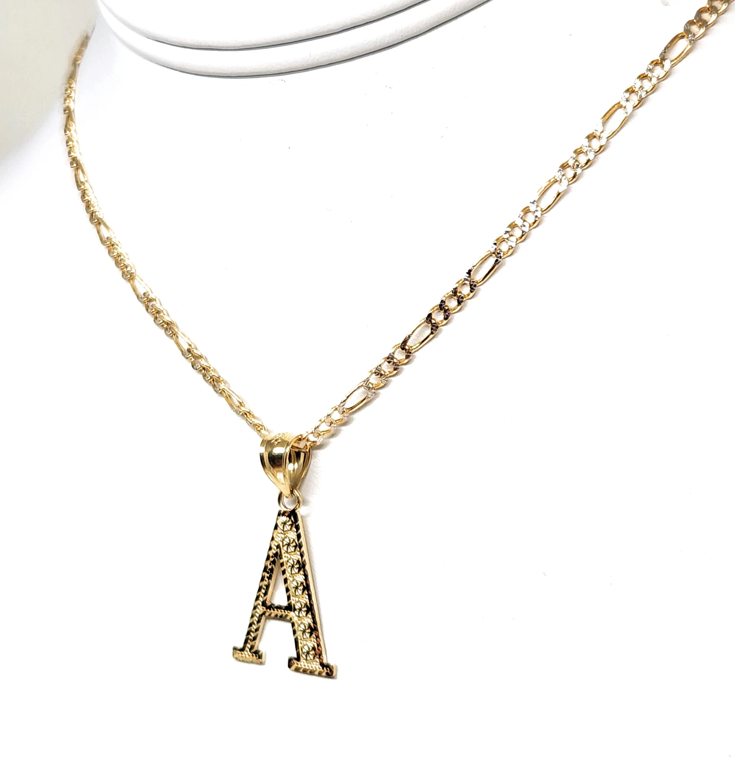 10k Solid Gold BLOCK TEXTURED CUSTOMIZED Initial Letter Pendant - Image 10