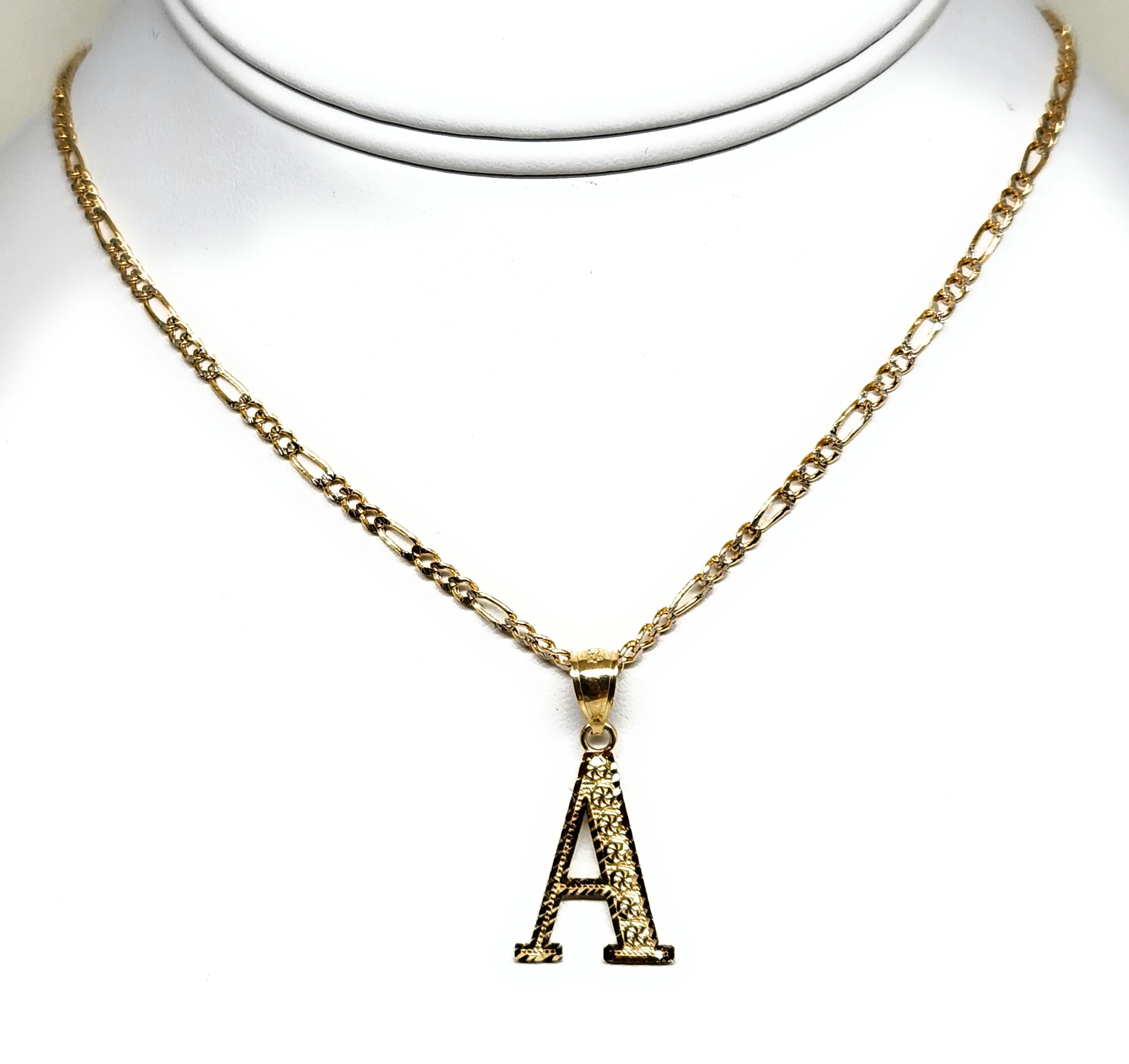 10k Solid Gold BLOCK TEXTURED CUSTOMIZED Initial Letter Pendant - Image 9