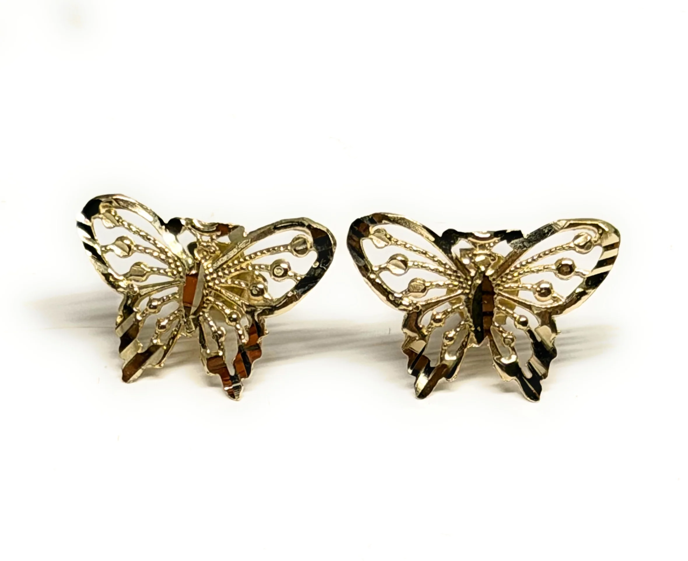 10k Solid Gold BUTTERFLY Dainty Stud Earrings
