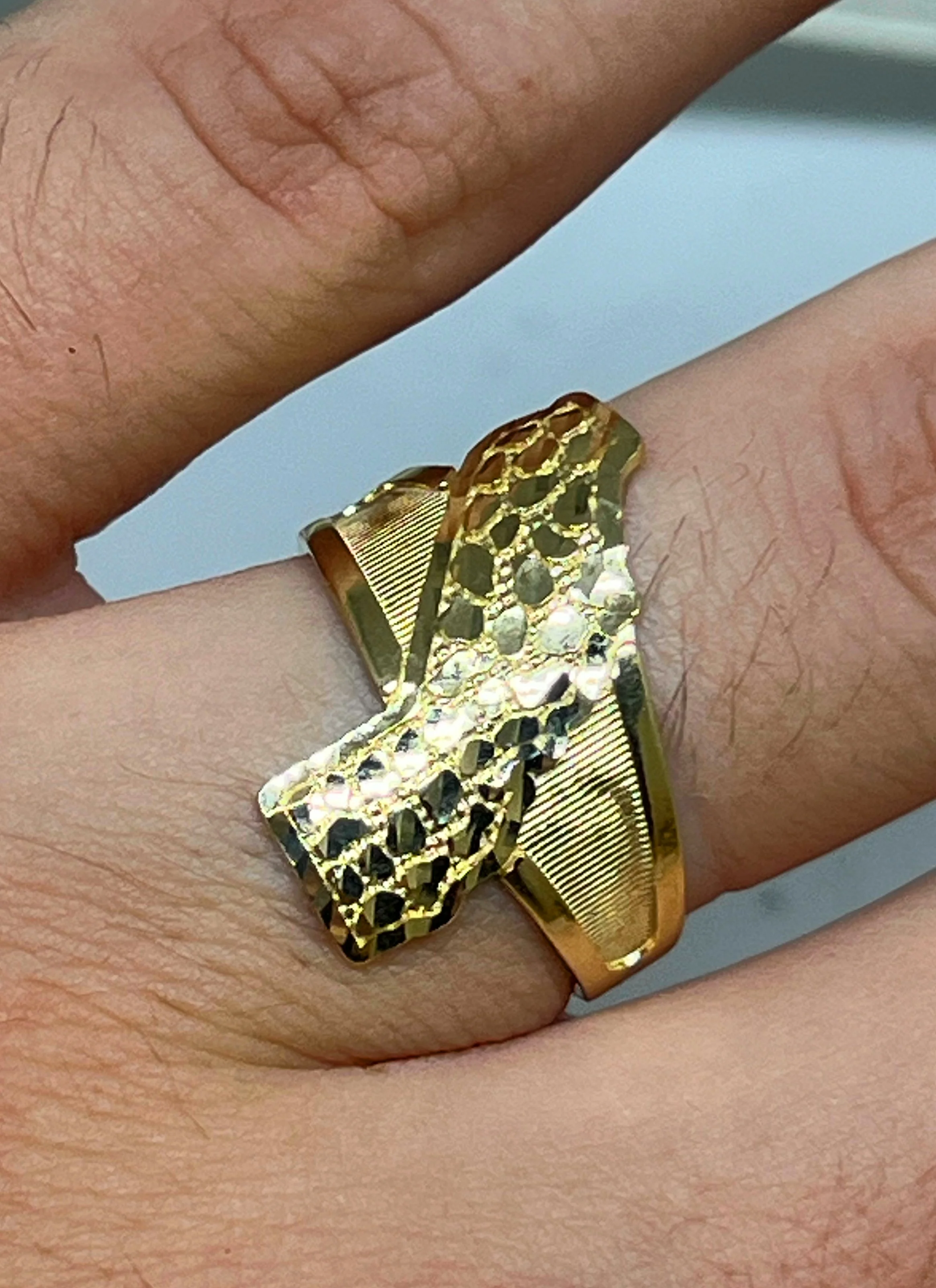 14k Solid Gold CALIFORNIA Nugget Ring - Image 2