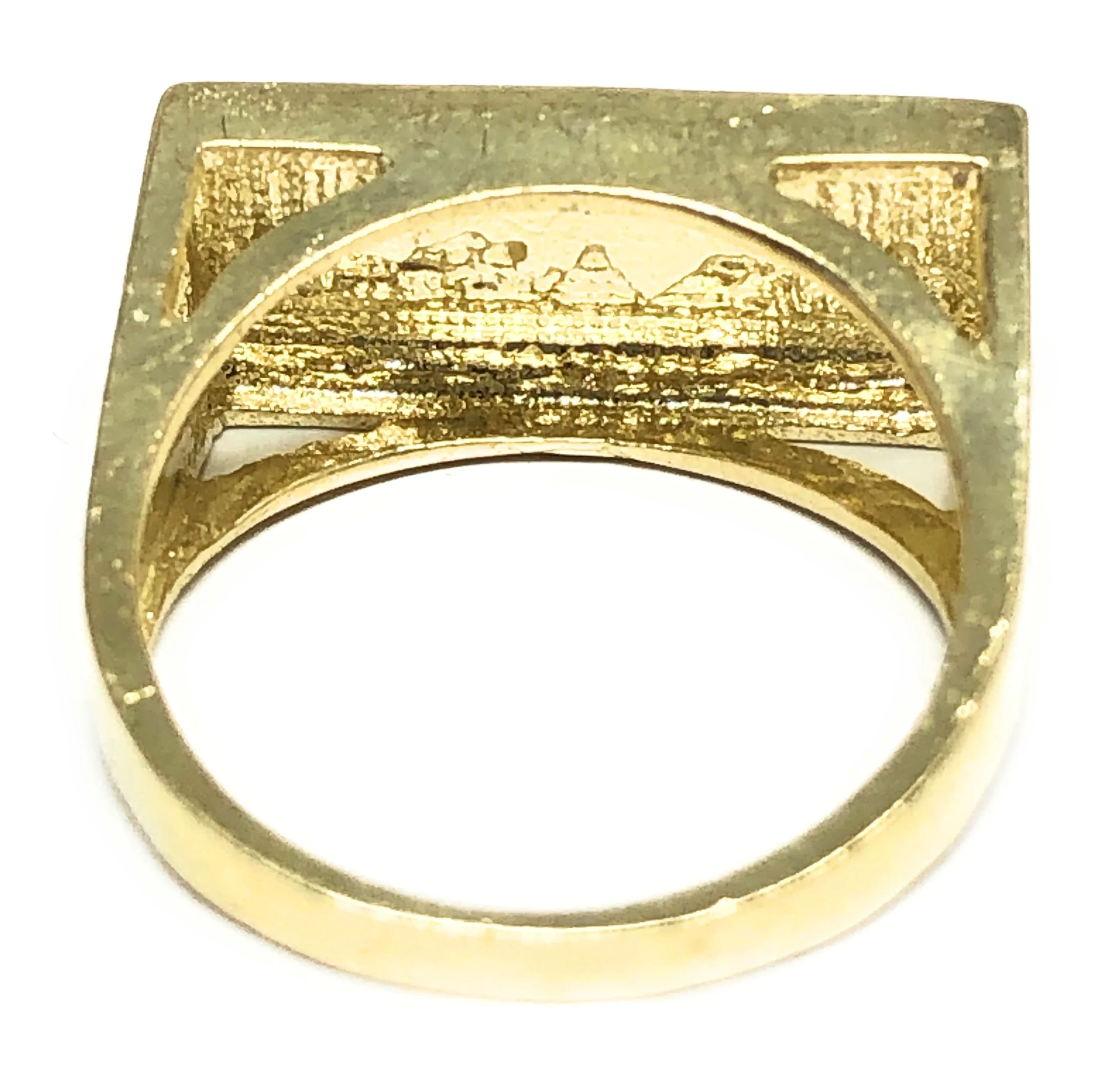 10k Solid Gold Classic Square Last Supper Ring - Image 3