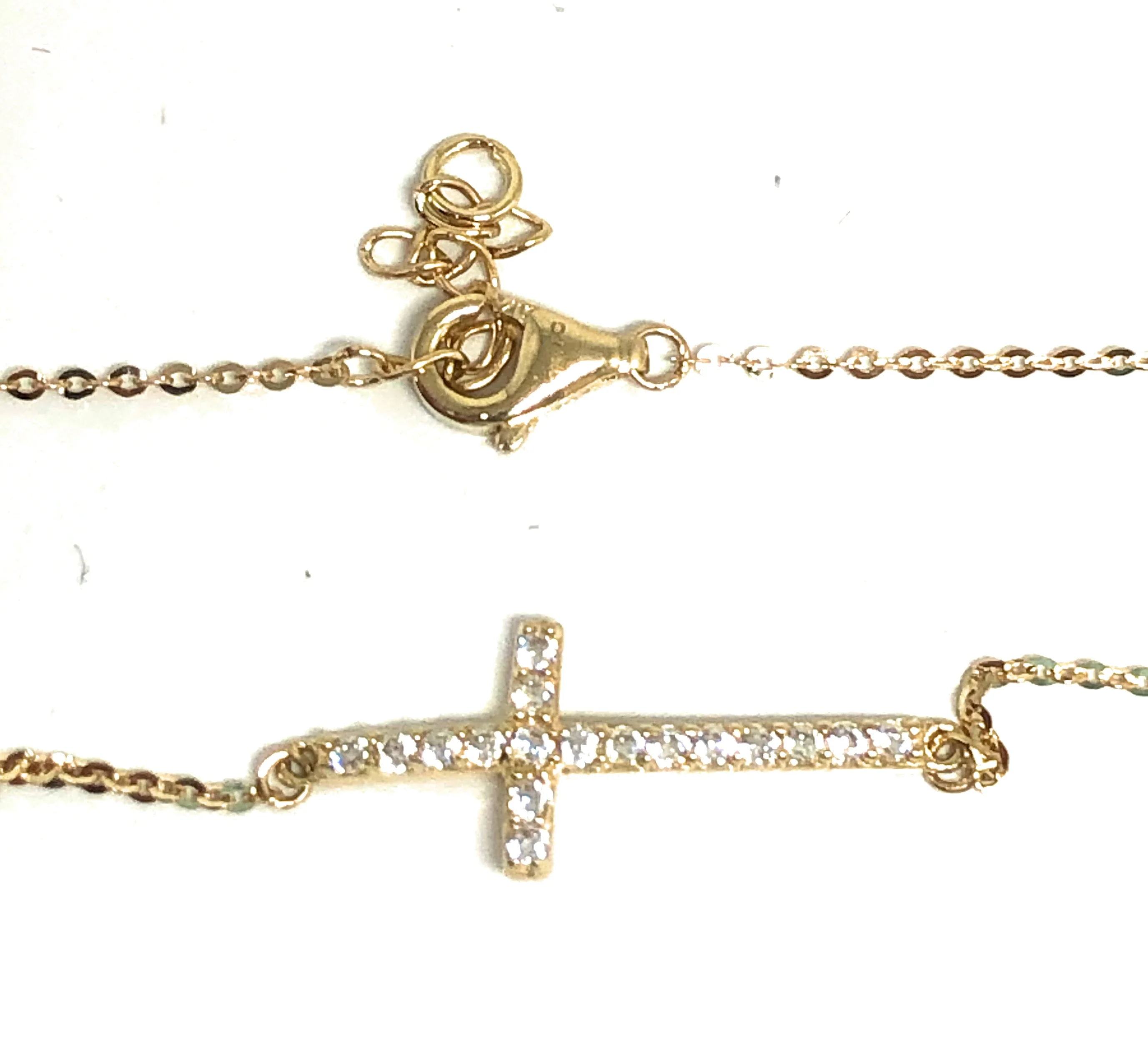 10k Solid Gold Cross CZ Brracelet 8 inch (FC) - Image 3
