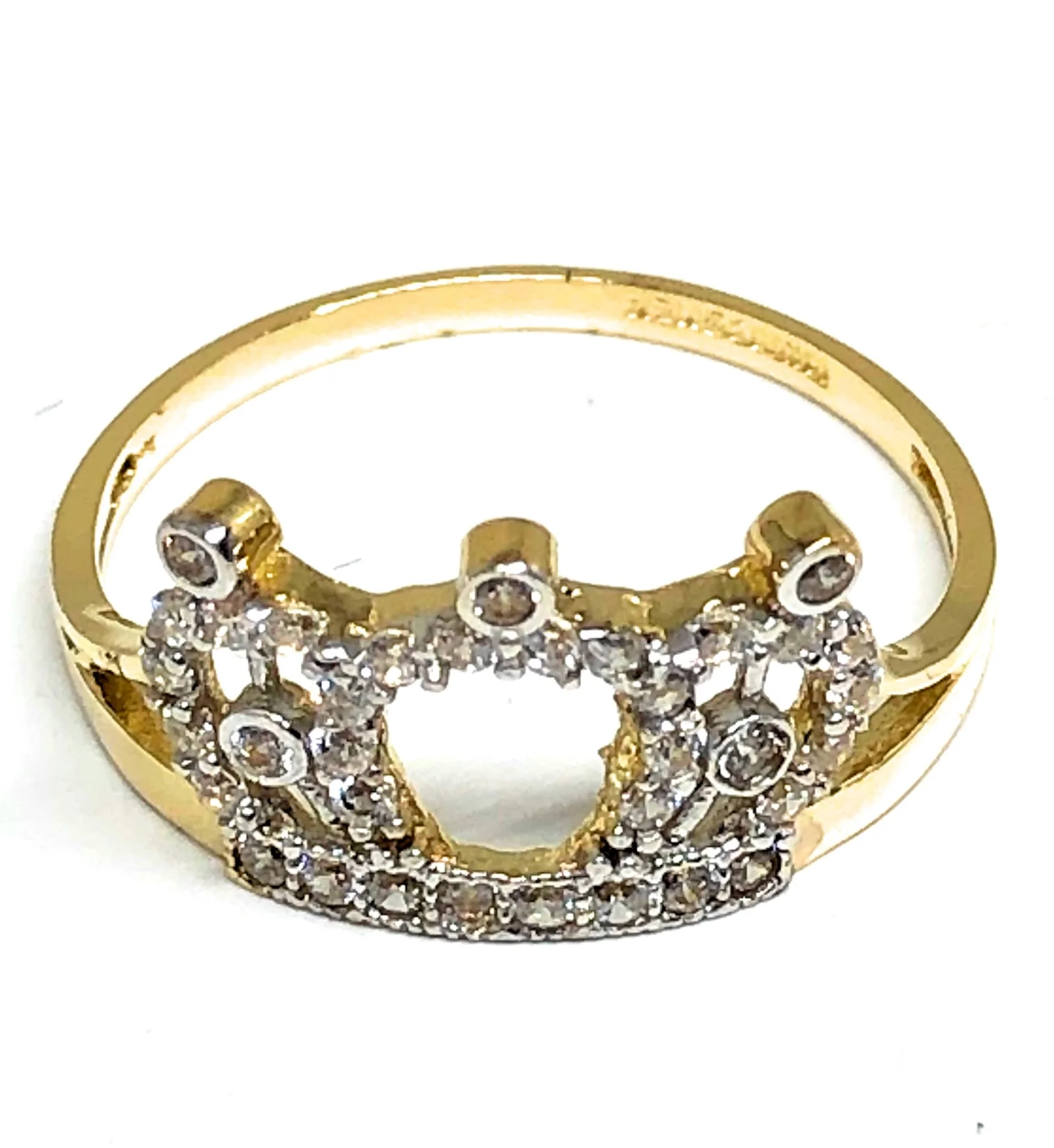 10k Solid Gold Crown Cubic Zirconia Ring