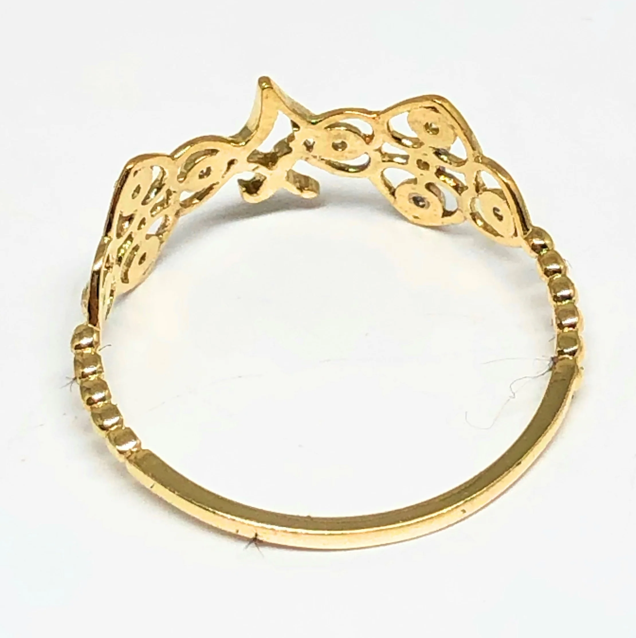 10k Solid Gold Crown Cubic Zirconia Ring - Image 3