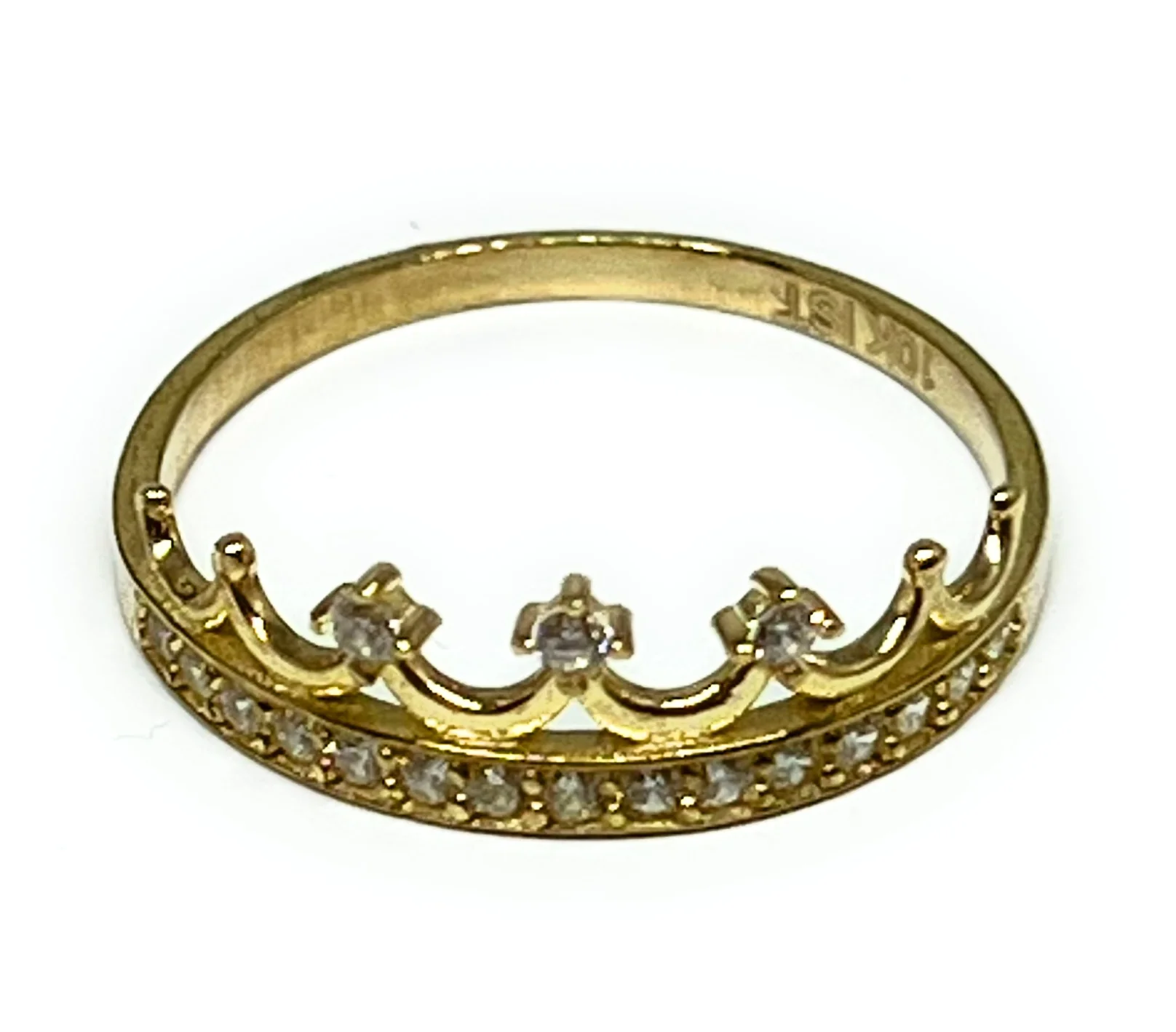10k Solid Gold Crown Cubic Zirconia Ring