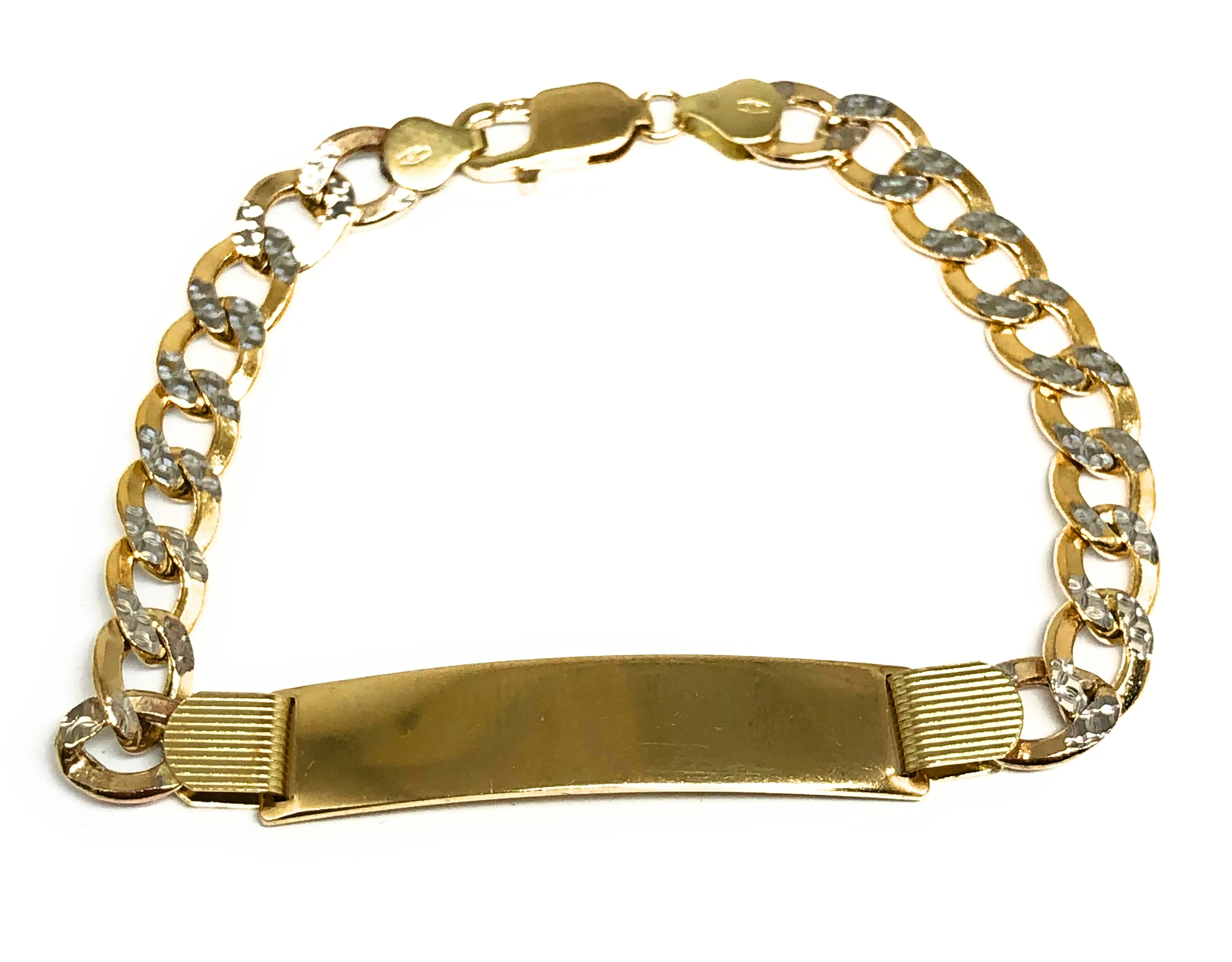 10k Solid Gold Cuban Link Brracelet 8-8.5 inch length 6.5-8mm Width Diamond Cut (White Gold) (Free Engraving, Email us name!) - Image 6
