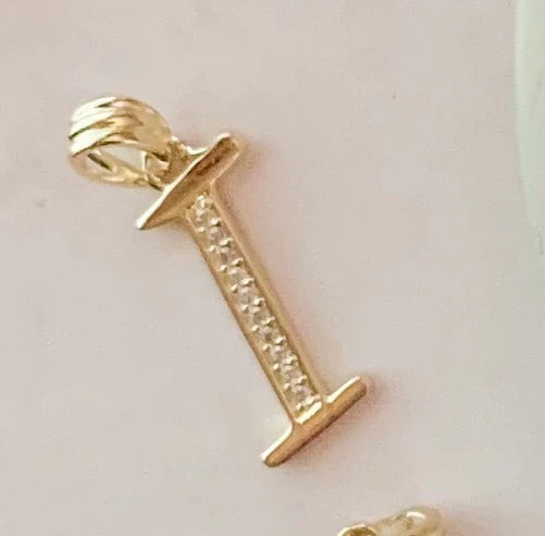 10k Solid Gold CZ Cursive CUSTOMIZED Initial Letter Pendant (FC) - Image 16