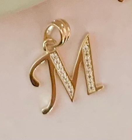 10k Solid Gold CZ Cursive CUSTOMIZED Initial Letter Pendant (FC) - Image 20