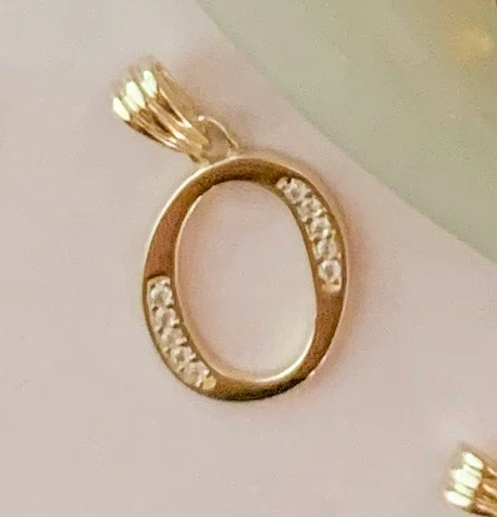 10k Solid Gold CZ Cursive CUSTOMIZED Initial Letter Pendant (FC) - Image 22