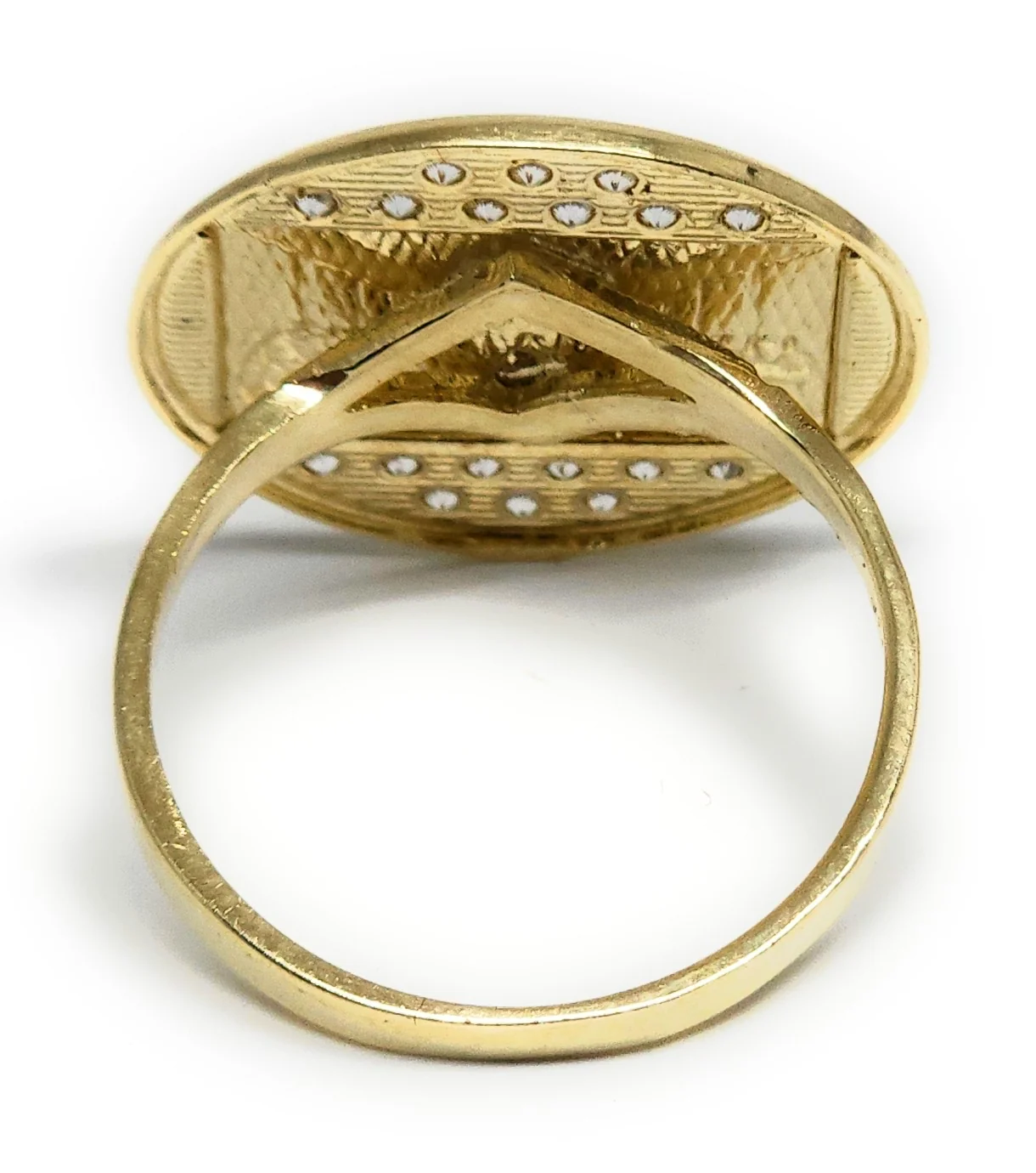 10k Solid Gold CZ Last Supper Ring - Image 3
