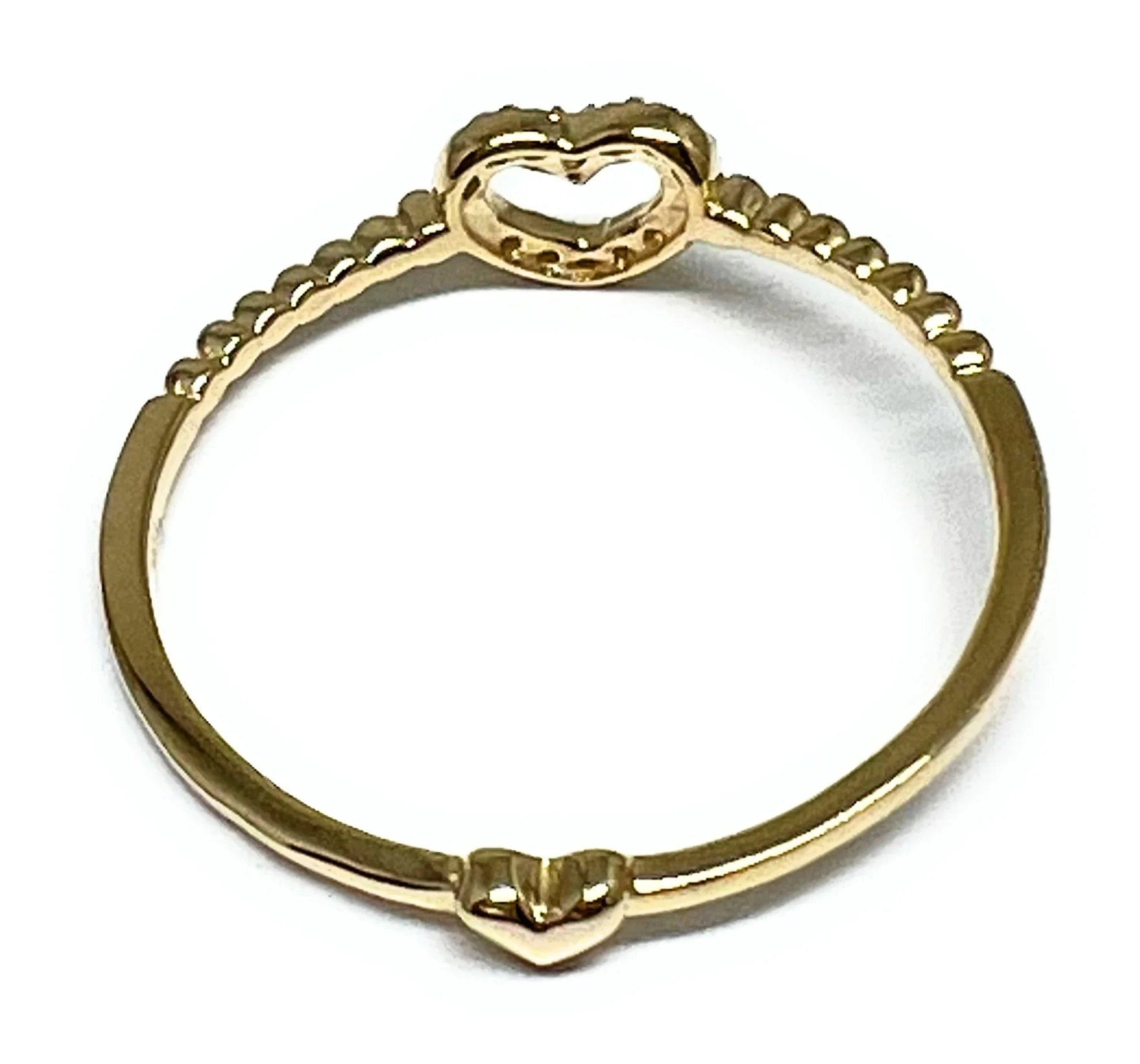 10k Solid Gold Dainty Heart CZ Ring (FC 156) - Image 3