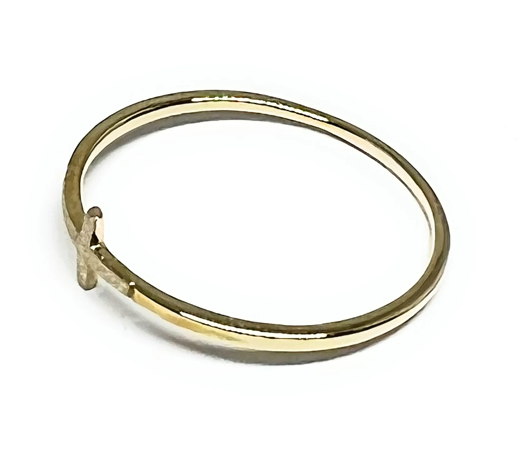10k Solid Gold Dainty Simple Cross Ring (FC 163) - Image 2