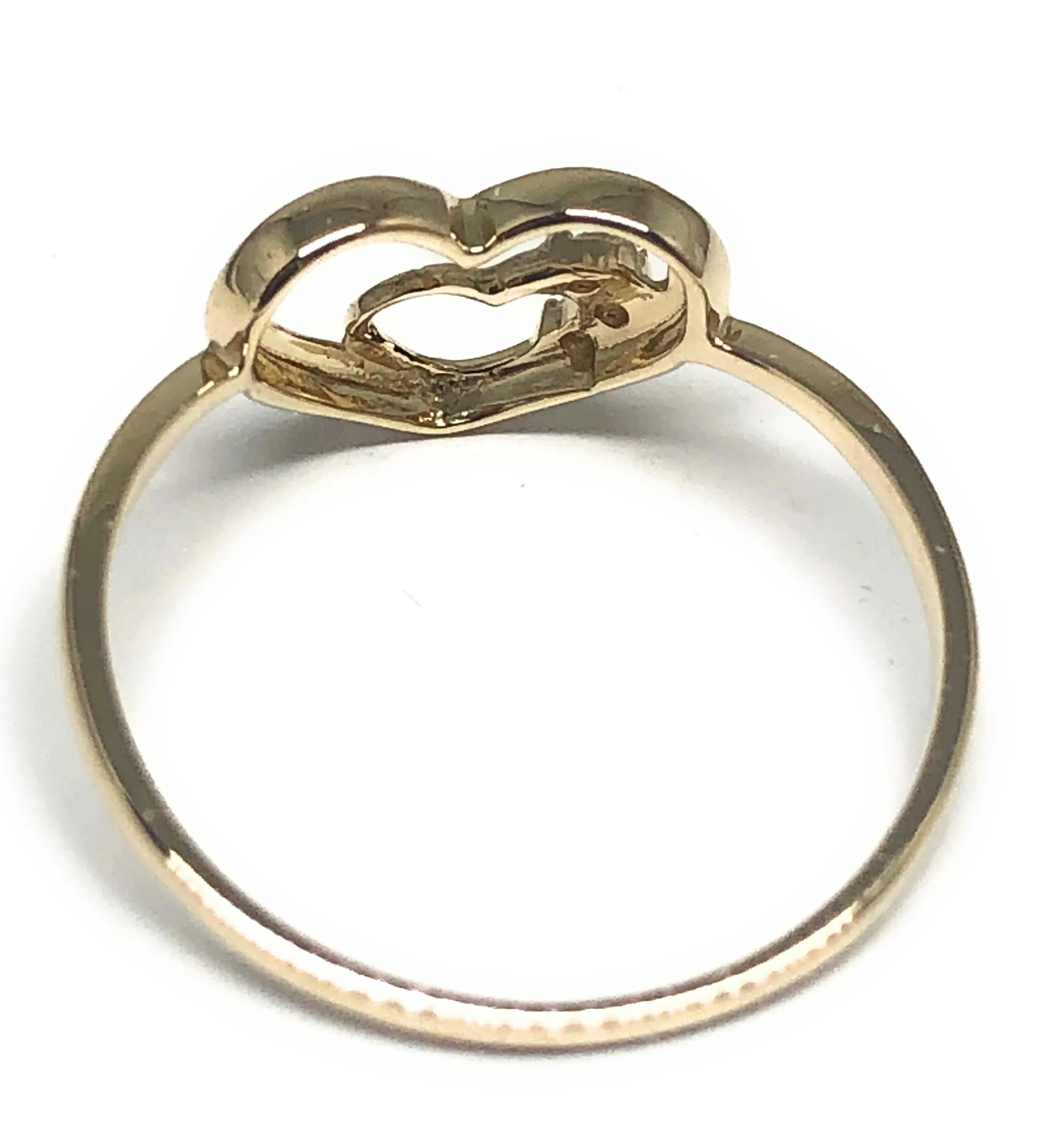 10k Solid Gold Double Heart CZ Ring (FC 71) - Image 3