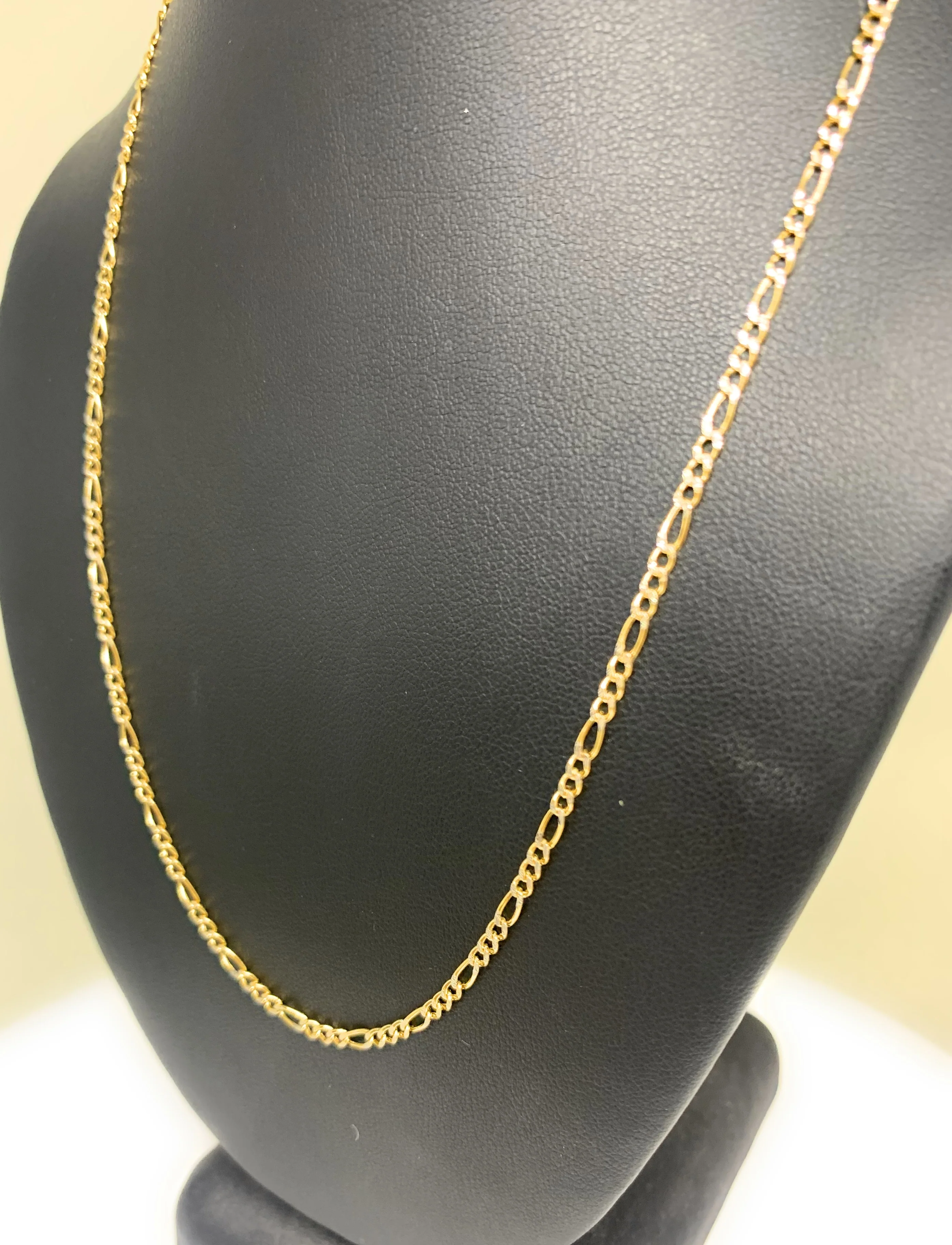 10k Solid Gold Figaro Chain 18-24 inches 2.5mm (Semi-Hollow Style) - Image 7