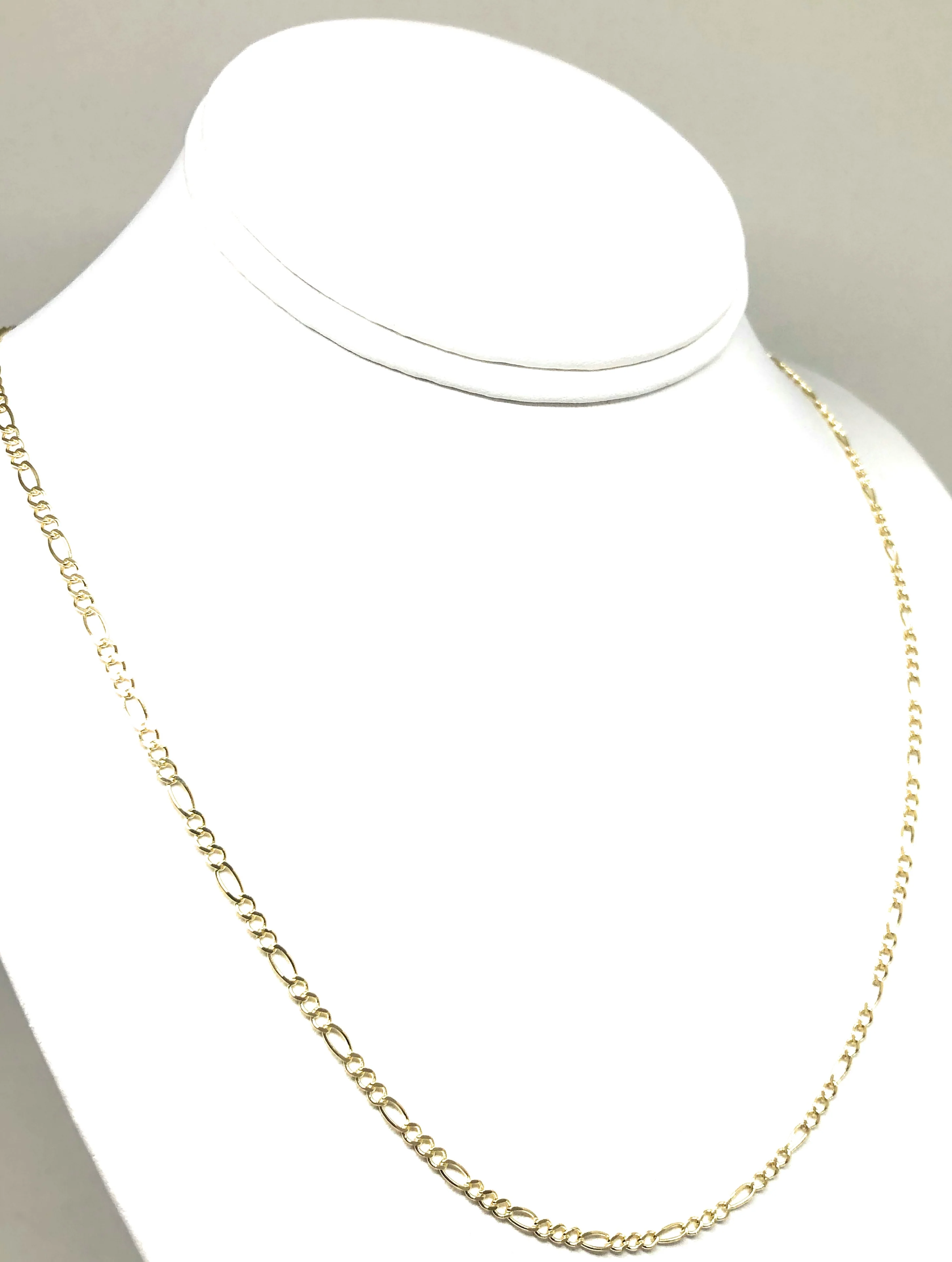 10k Solid Gold Figaro Chain 16-24 inches 2.5mm (Full Solid Style) - Image 6