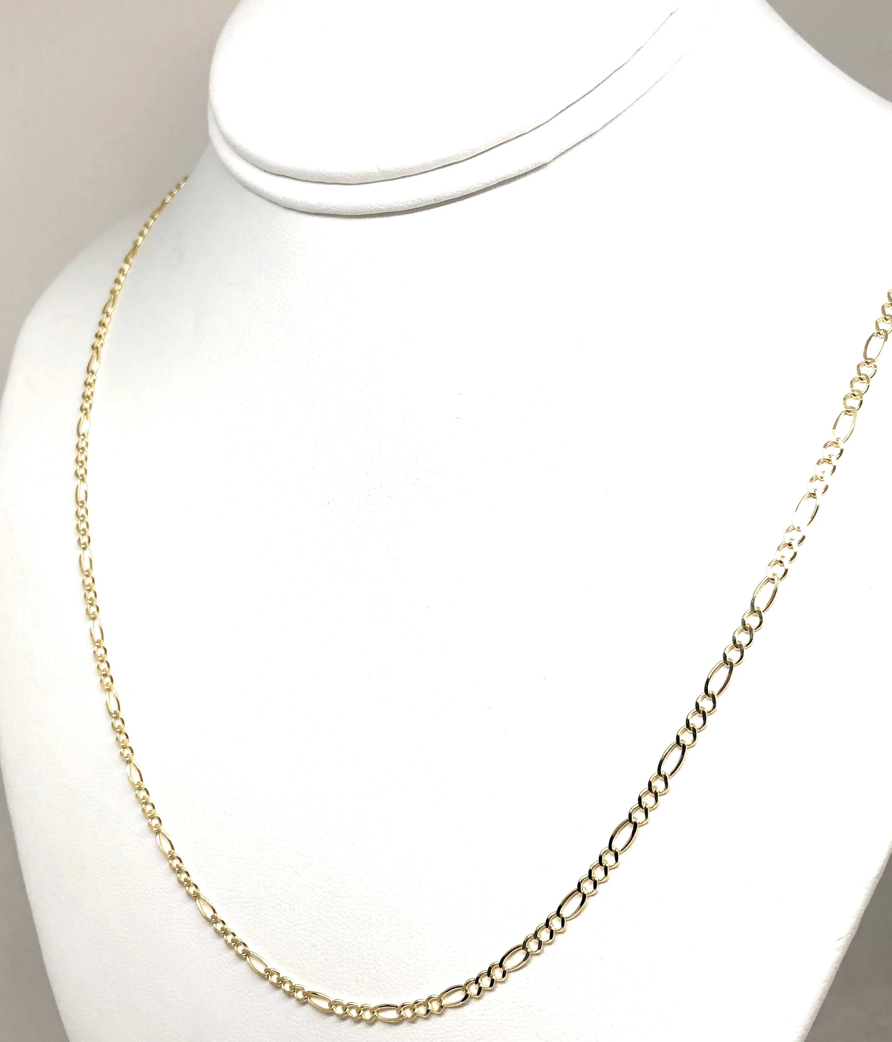 10k Solid Gold Figaro Chain 16-24 inches 2.5mm (Full Solid Style) - Image 7