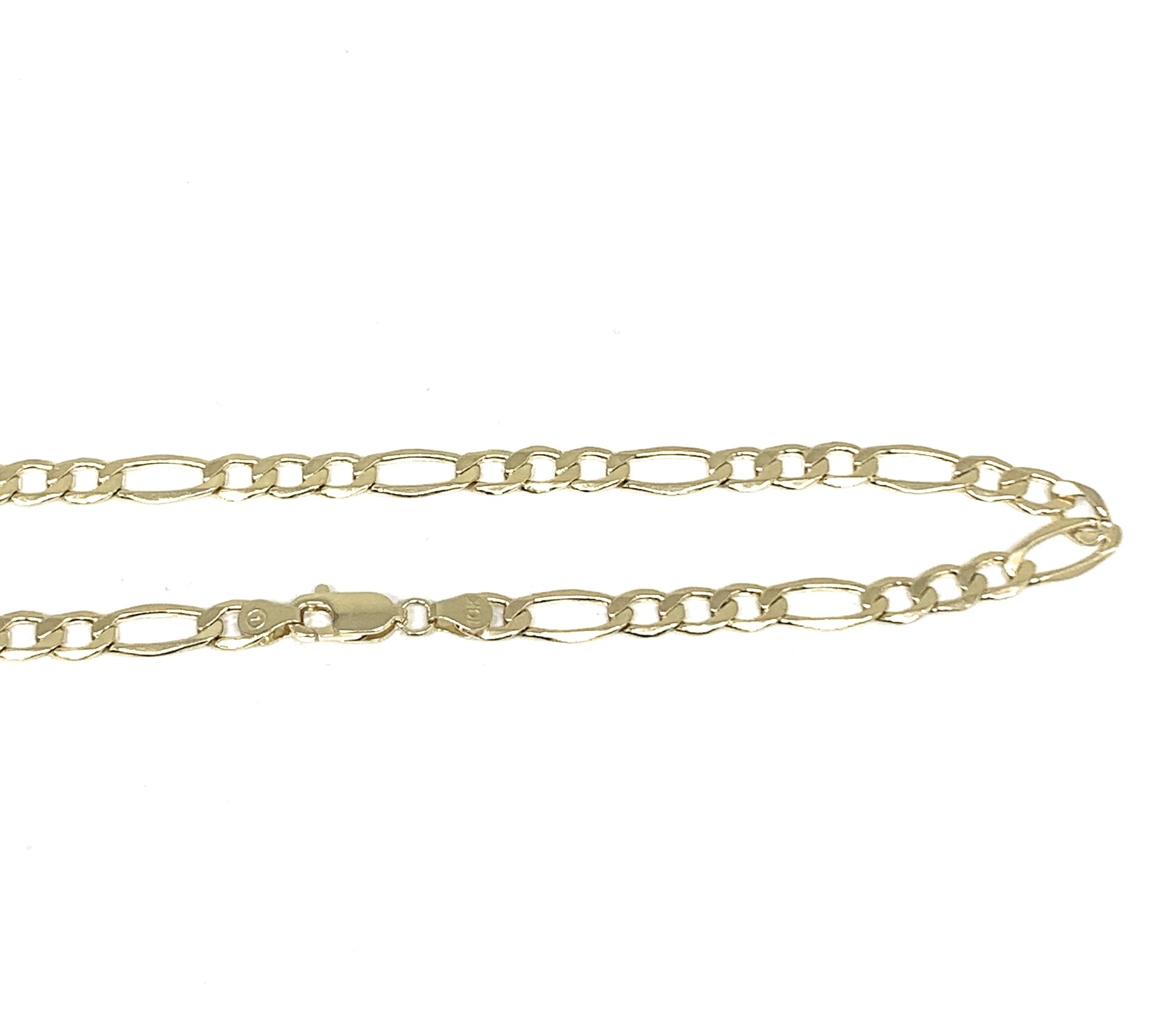 10k Solid Gold Figaro Chain 18-26 inch 5.3mm (Semi-Hollow Style) - Image 2