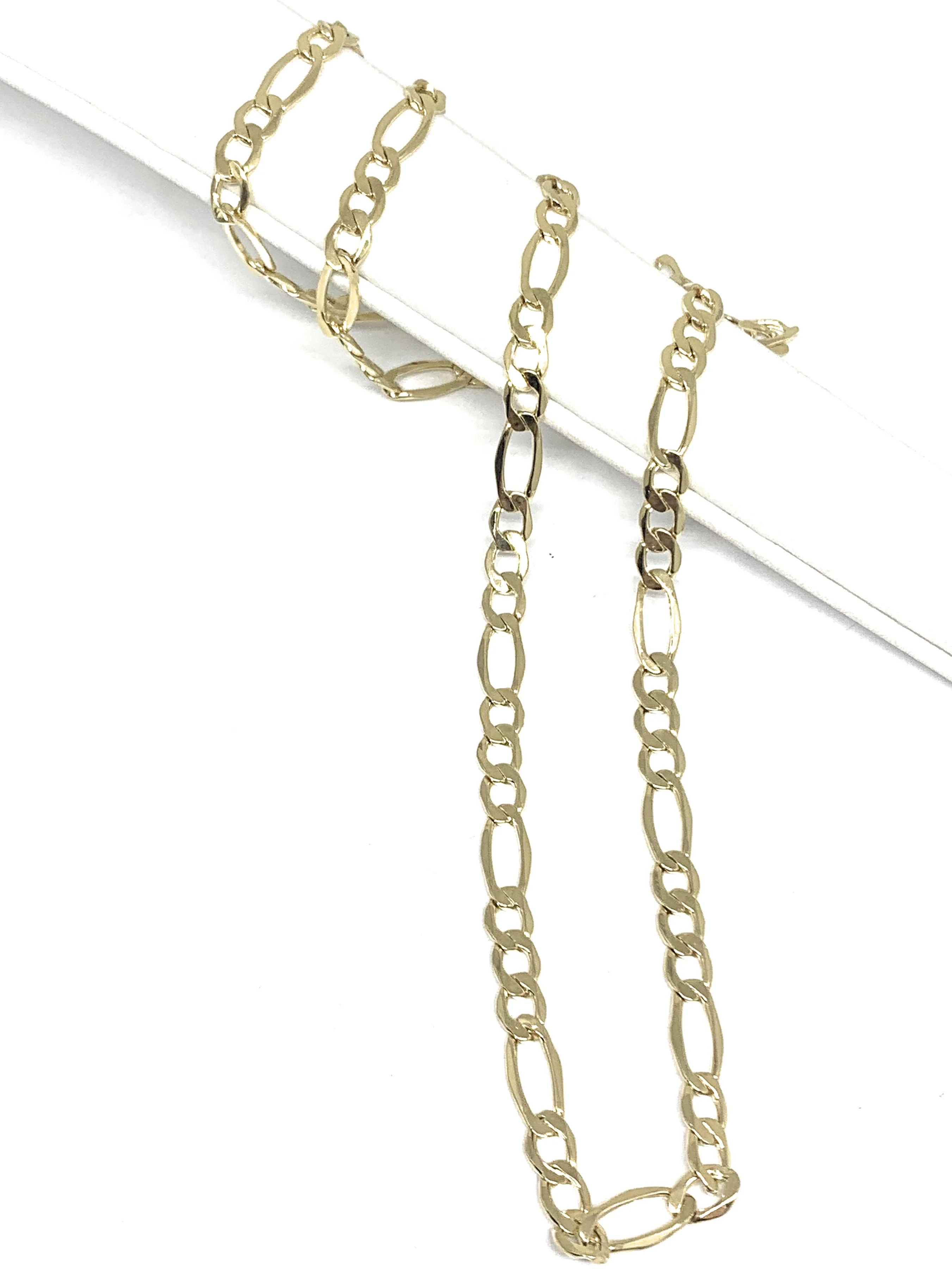 10k Solid Gold Figaro Chain 18-26 inch 5.3mm (Semi-Hollow Style) - Image 4