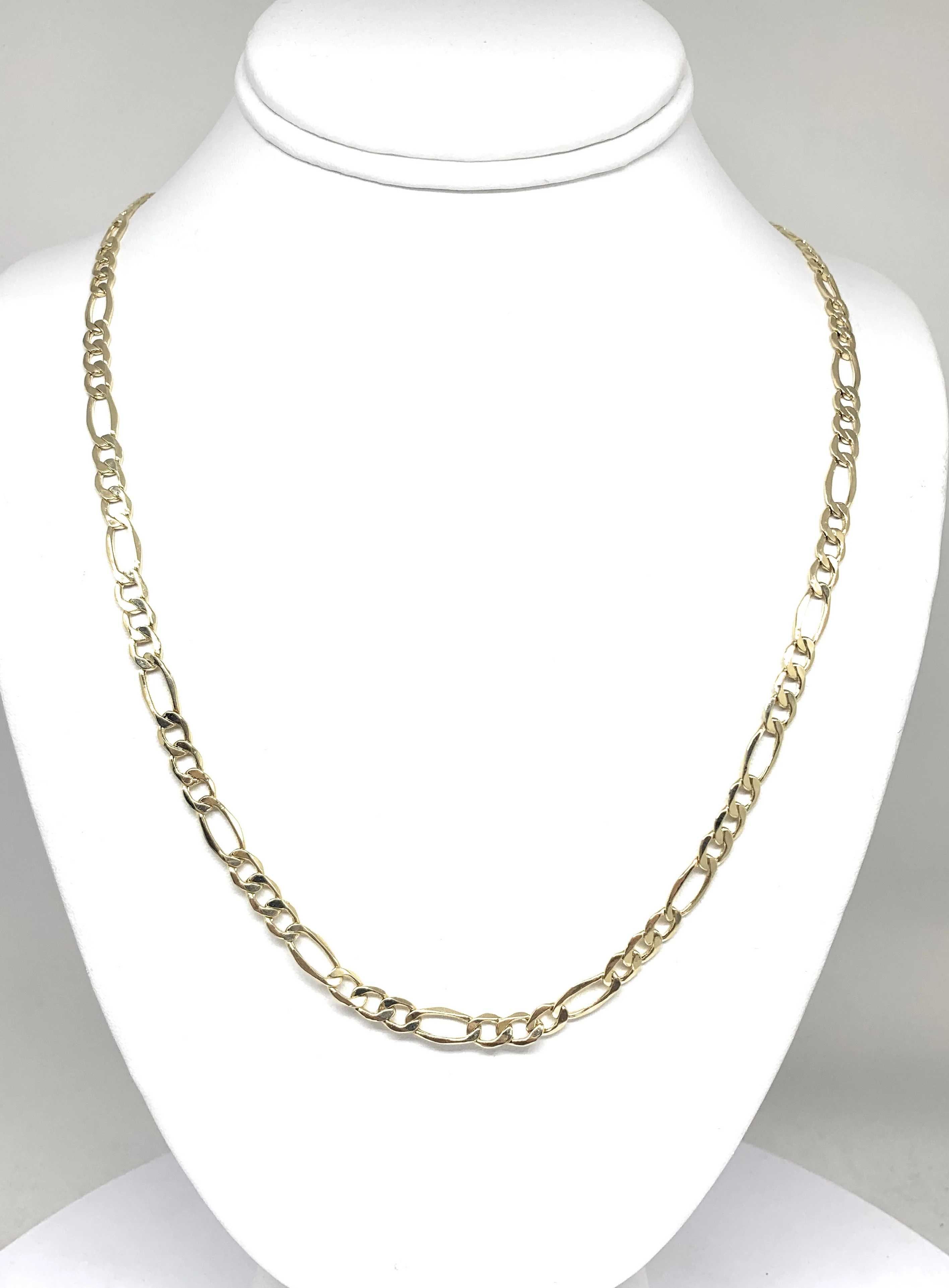 10k Solid Gold Figaro Chain 18-26 inch 5.3mm (Semi-Hollow Style) - Image 5