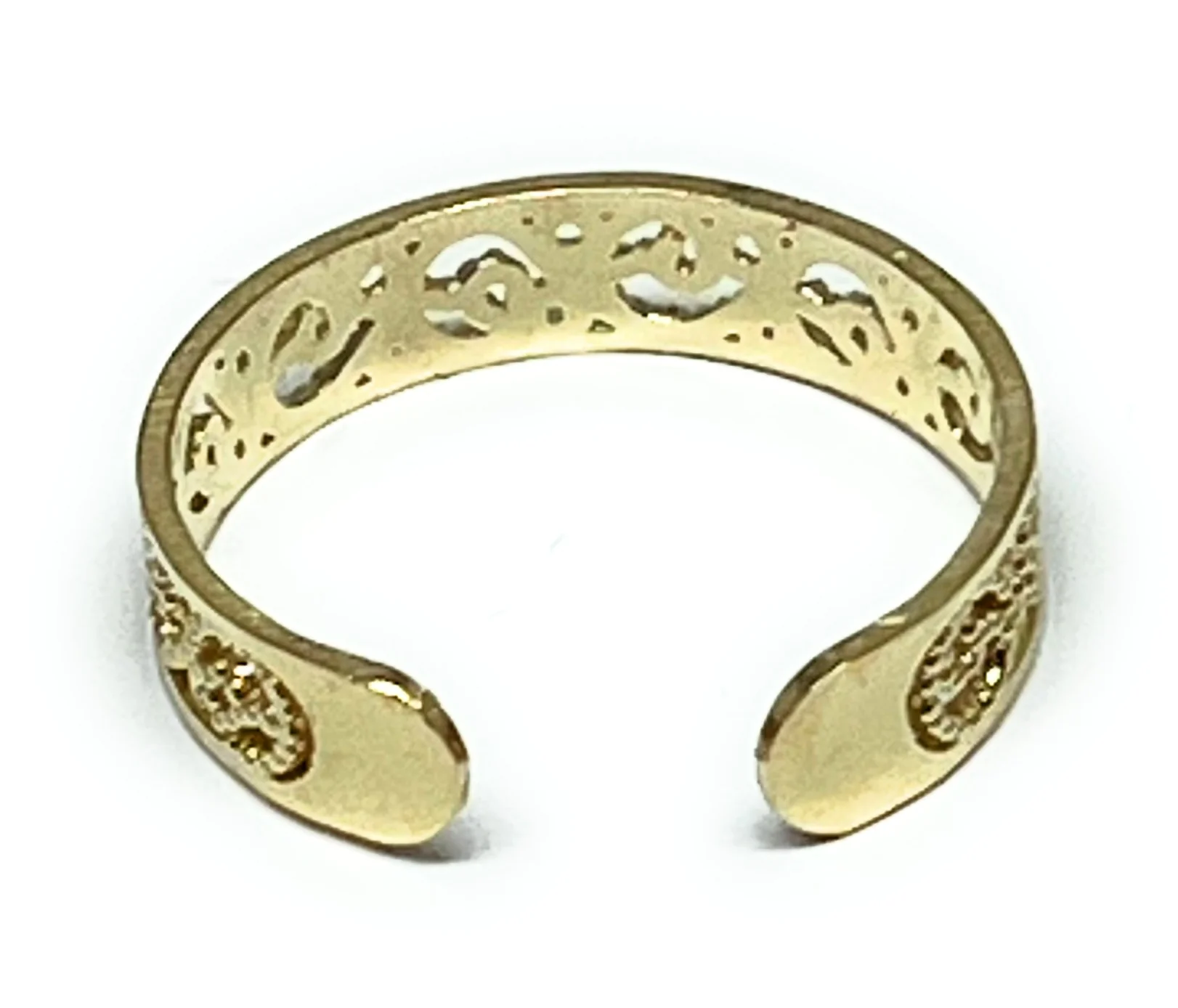10k Solid Gold FILIGRAN Band TOE Ring - Image 3