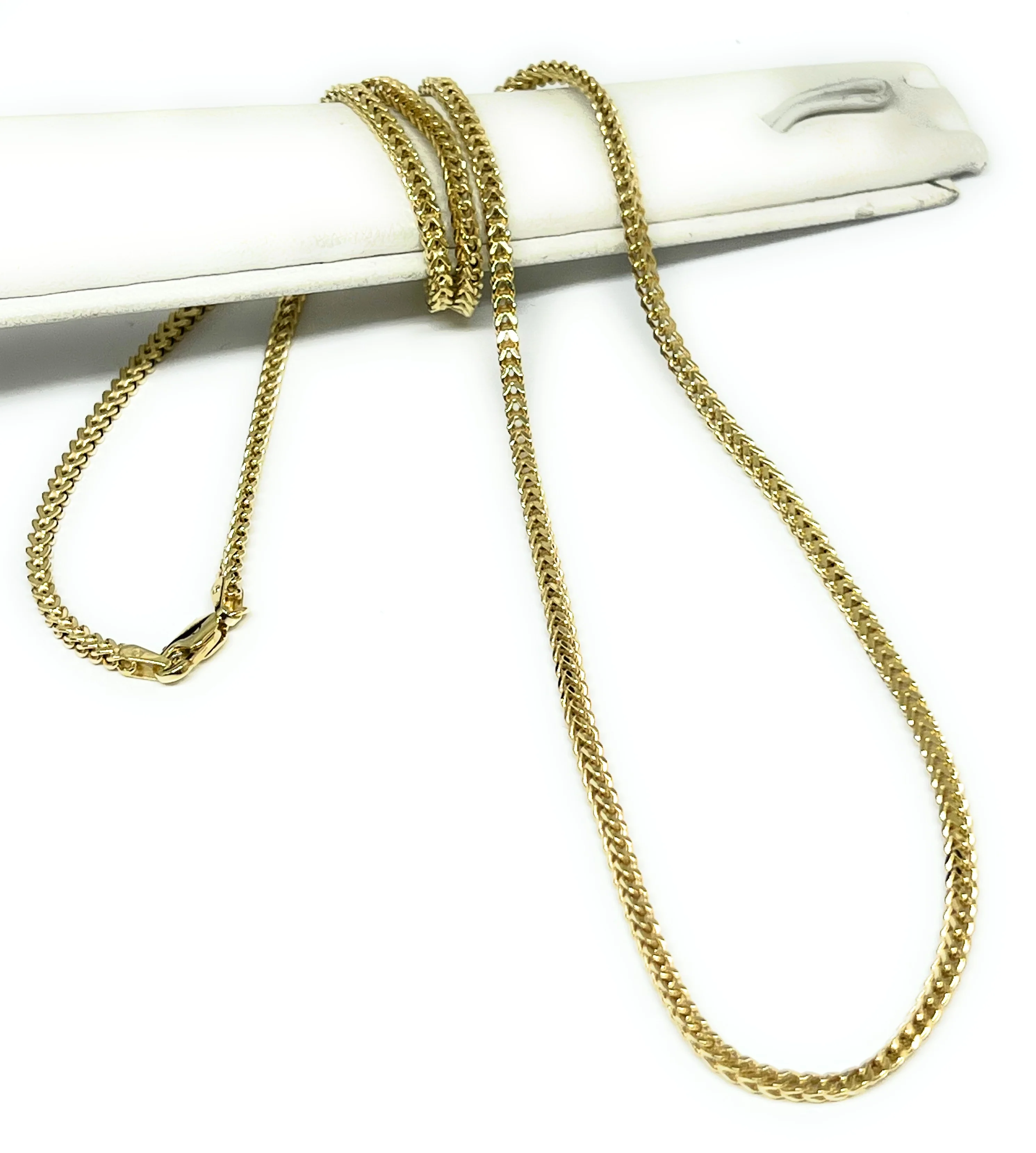 10k Solid Gold Franco Chain 18 - 28 inch 2.4mm (Semi-Hollow Style)