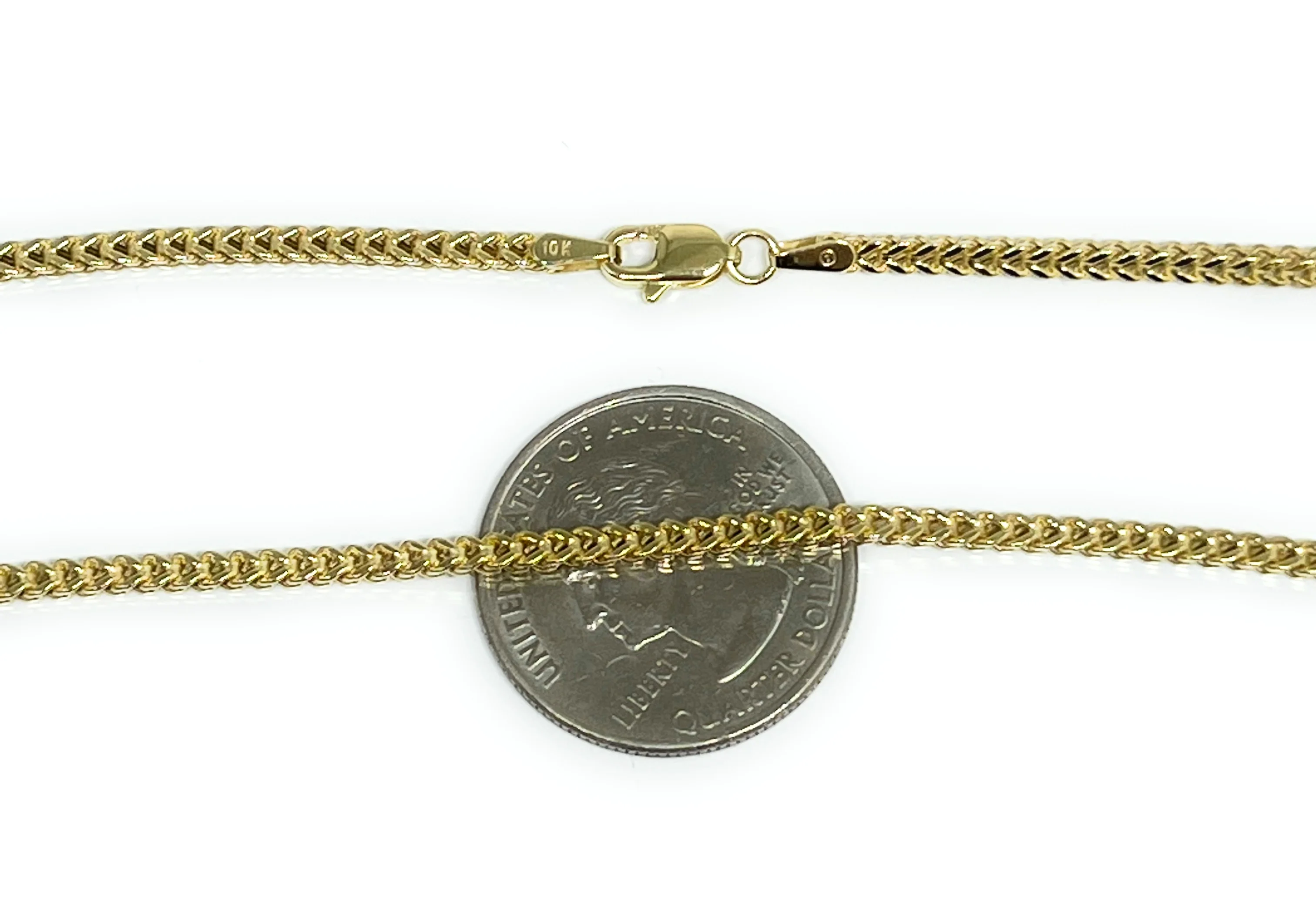 10k Solid Gold Franco Chain 18 - 28 inch 2.4mm (Semi-Hollow Style) - Image 3