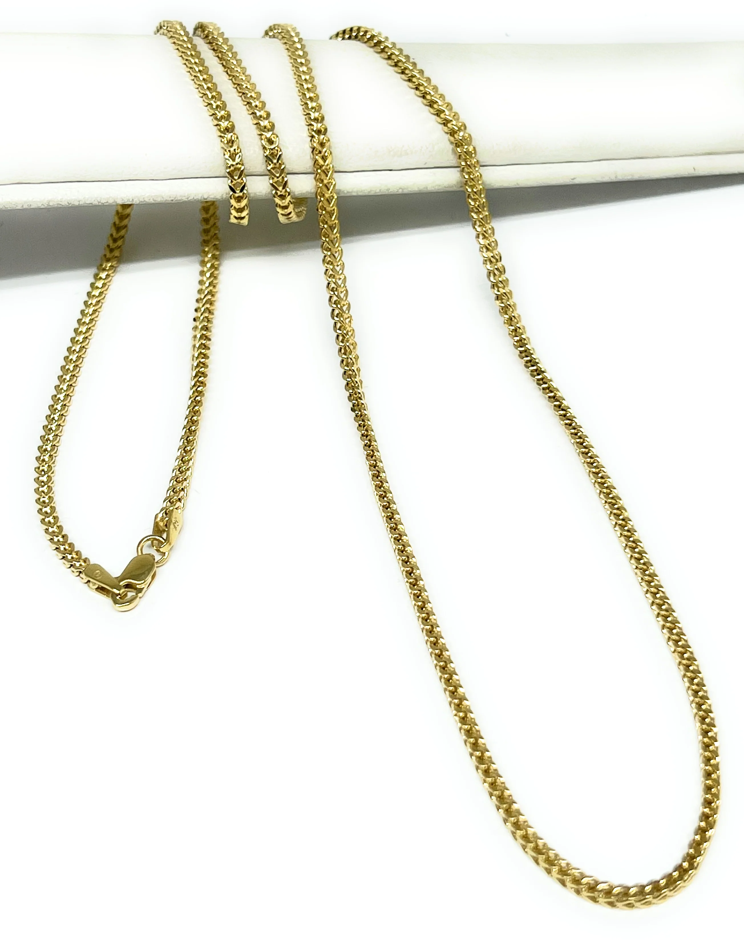 10k Solid Gold Franco Chain 20 - 24 inch 2.1mm (Semi-Hollow Style)
