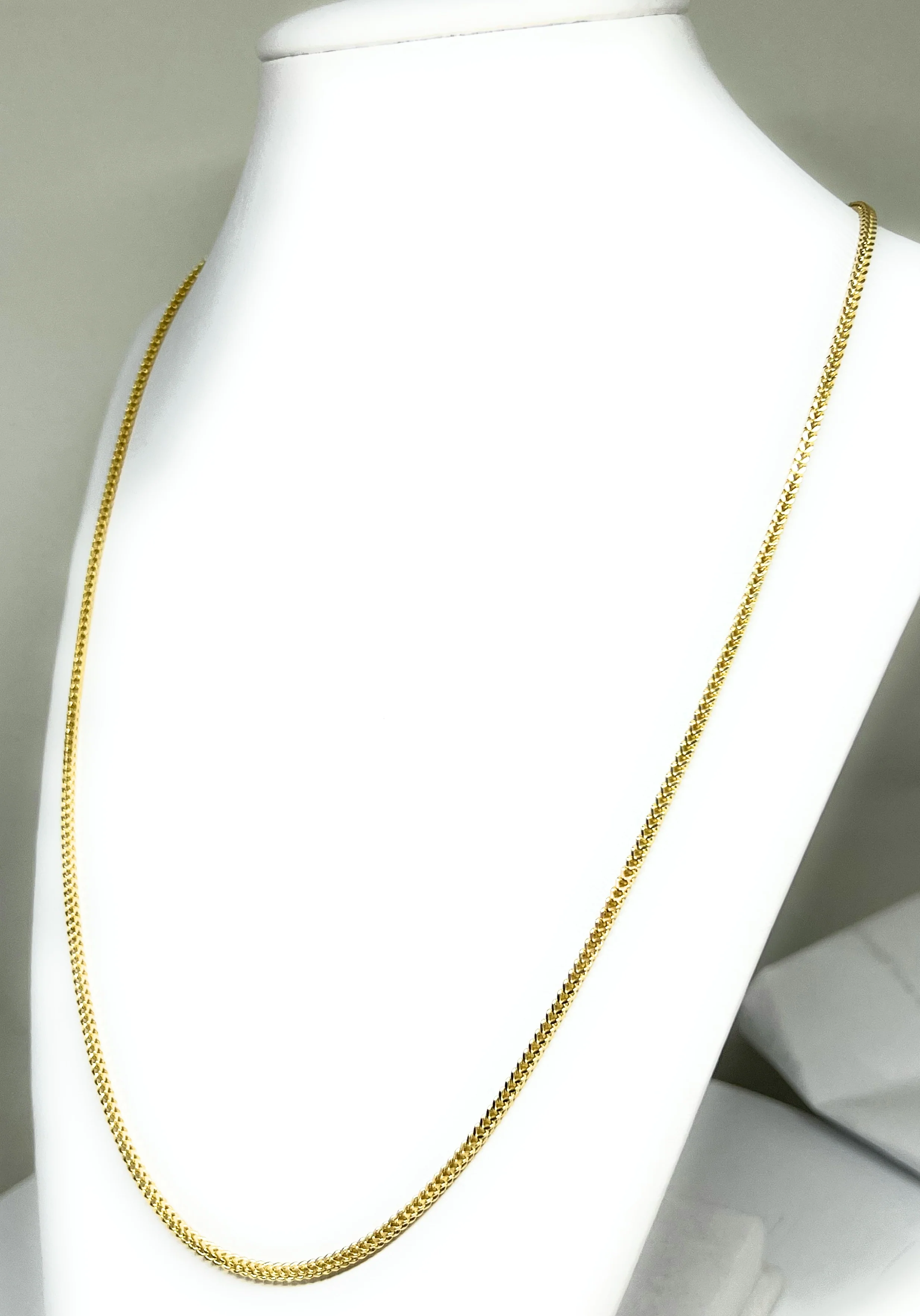 10k Solid Gold Franco Chain 20 - 24 inch 2.1mm (Semi-Hollow Style) - Image 3