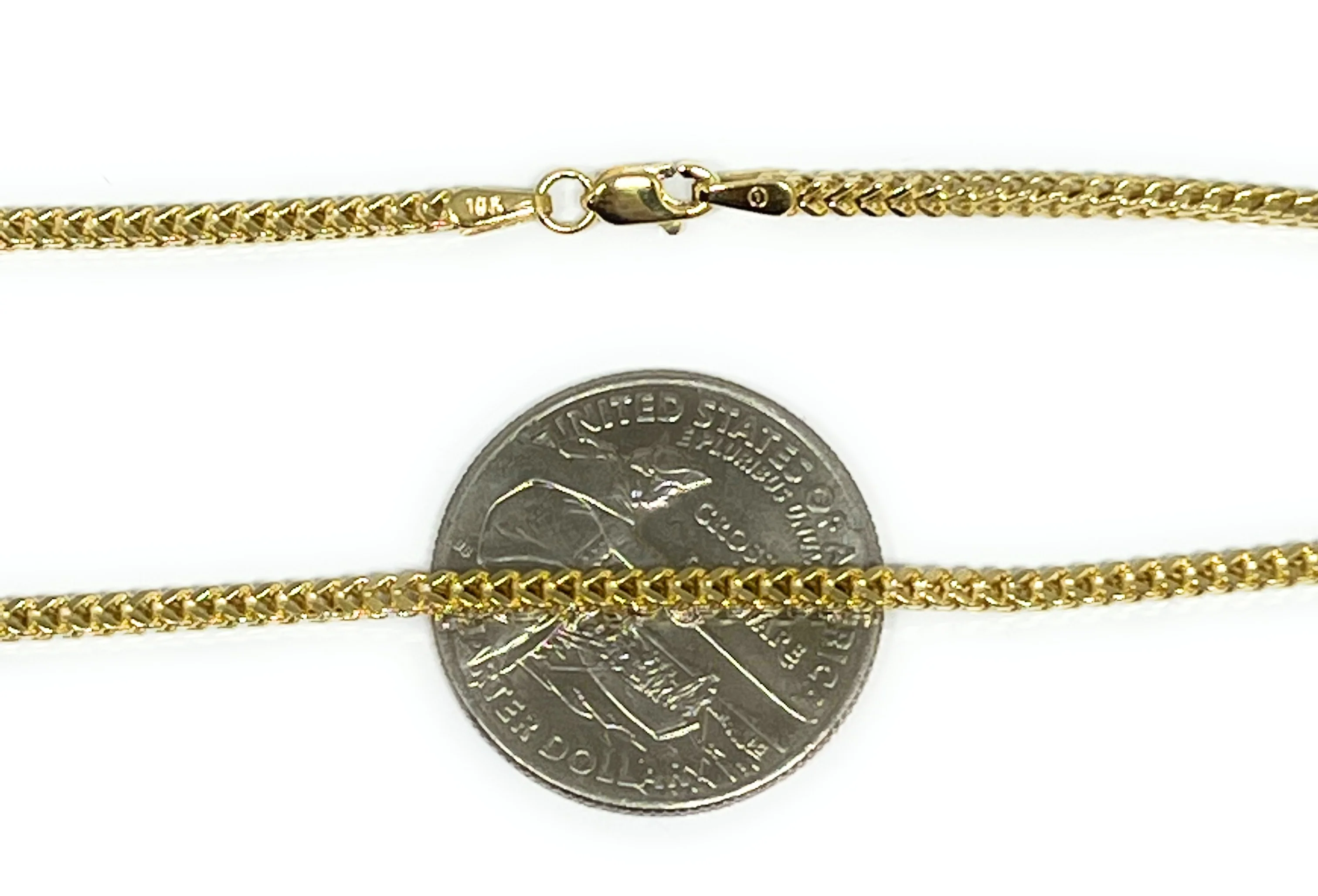 10k Solid Gold Franco Chain 20 - 24 inch 2.1mm (Semi-Hollow Style) - Image 6