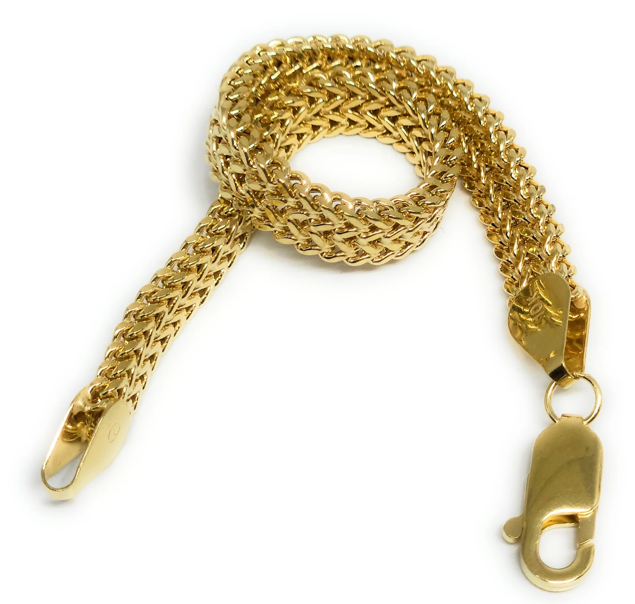 10k Solid Gold FRANCO DOUBLE Braacelet 7-8.5 INCH 6.7MM WIDTH - Image 2