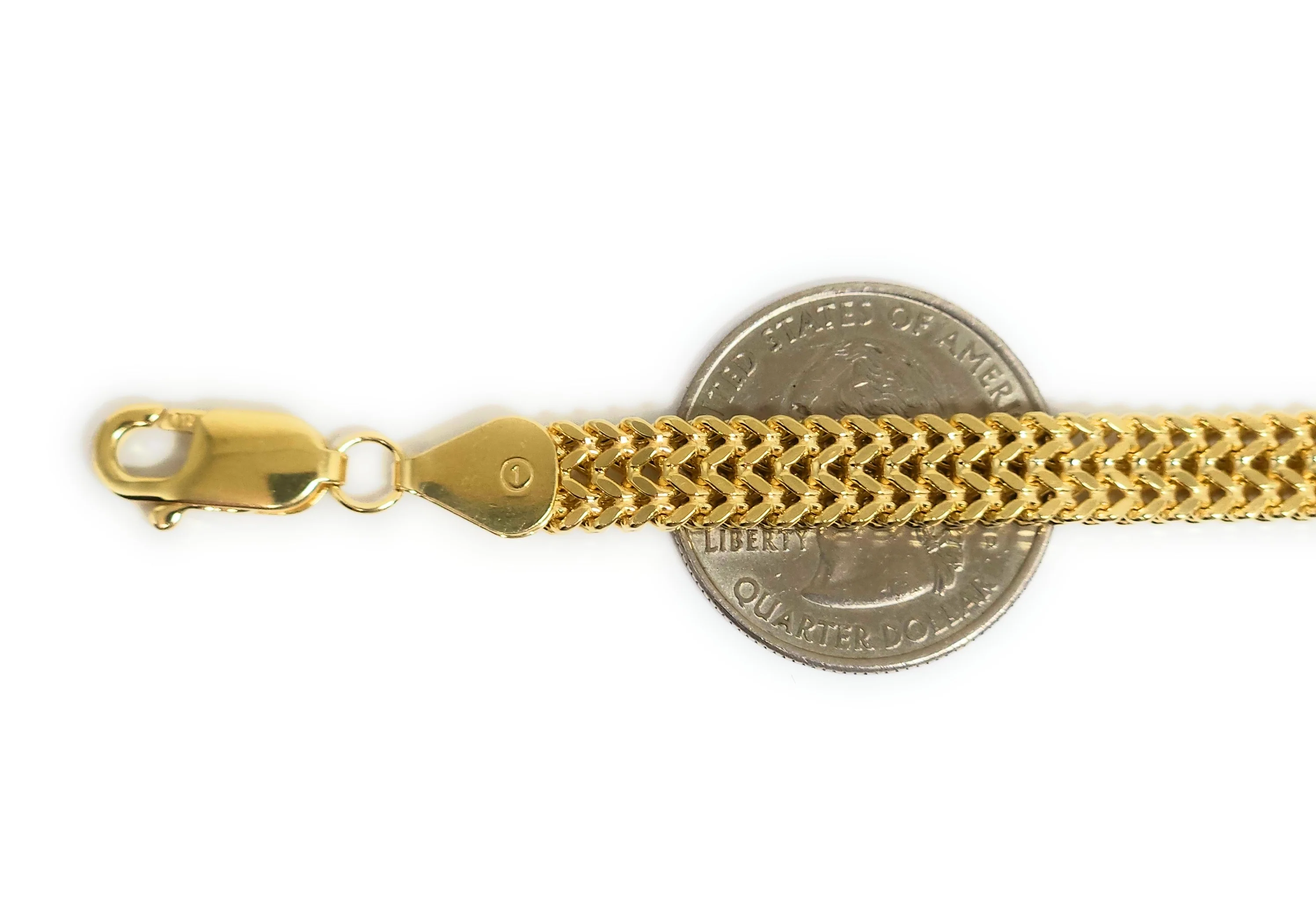 10k Solid Gold FRANCO DOUBLE Braacelet 7-8.5 INCH 6.7MM WIDTH - Image 4