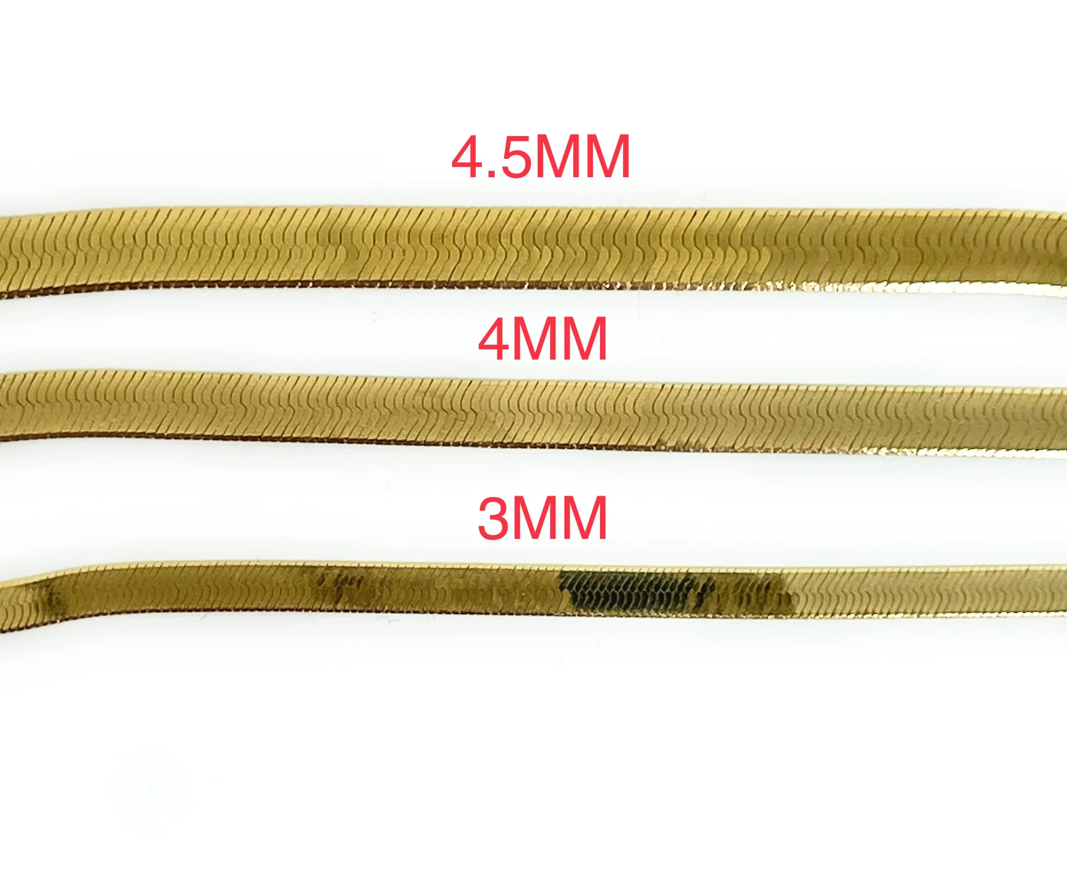 10k Solid Gold Herringbone Brracelet 7-8 inch 3-4.5mm - Image 2
