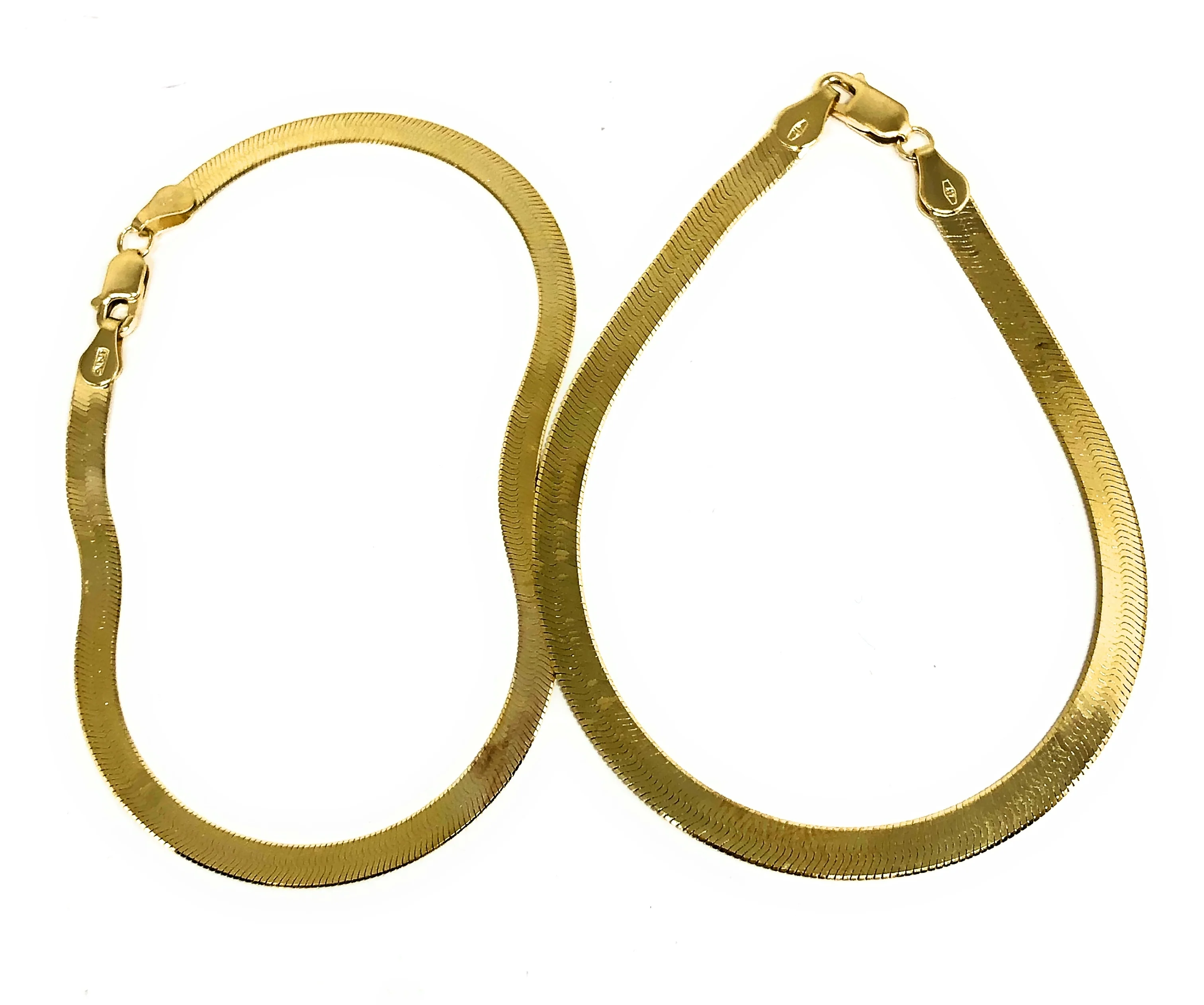 10k Solid Gold Herringbone Brracelet 7-8 inch 3-4.5mm - Image 4