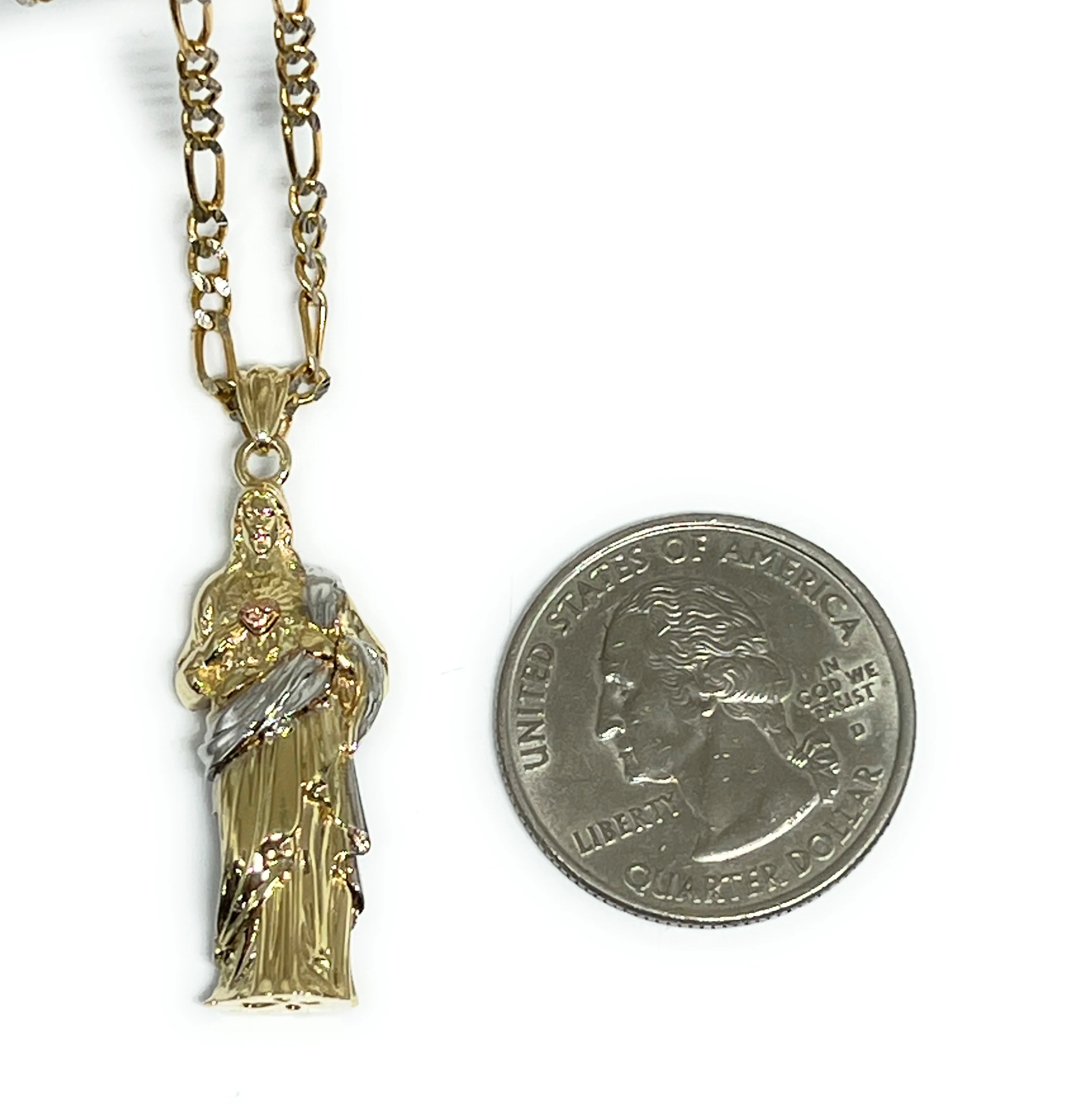 10k Solid Gold Jesus Sagrado Corazon 3D Pendant FULL 3D Statue (FC) - Image 2