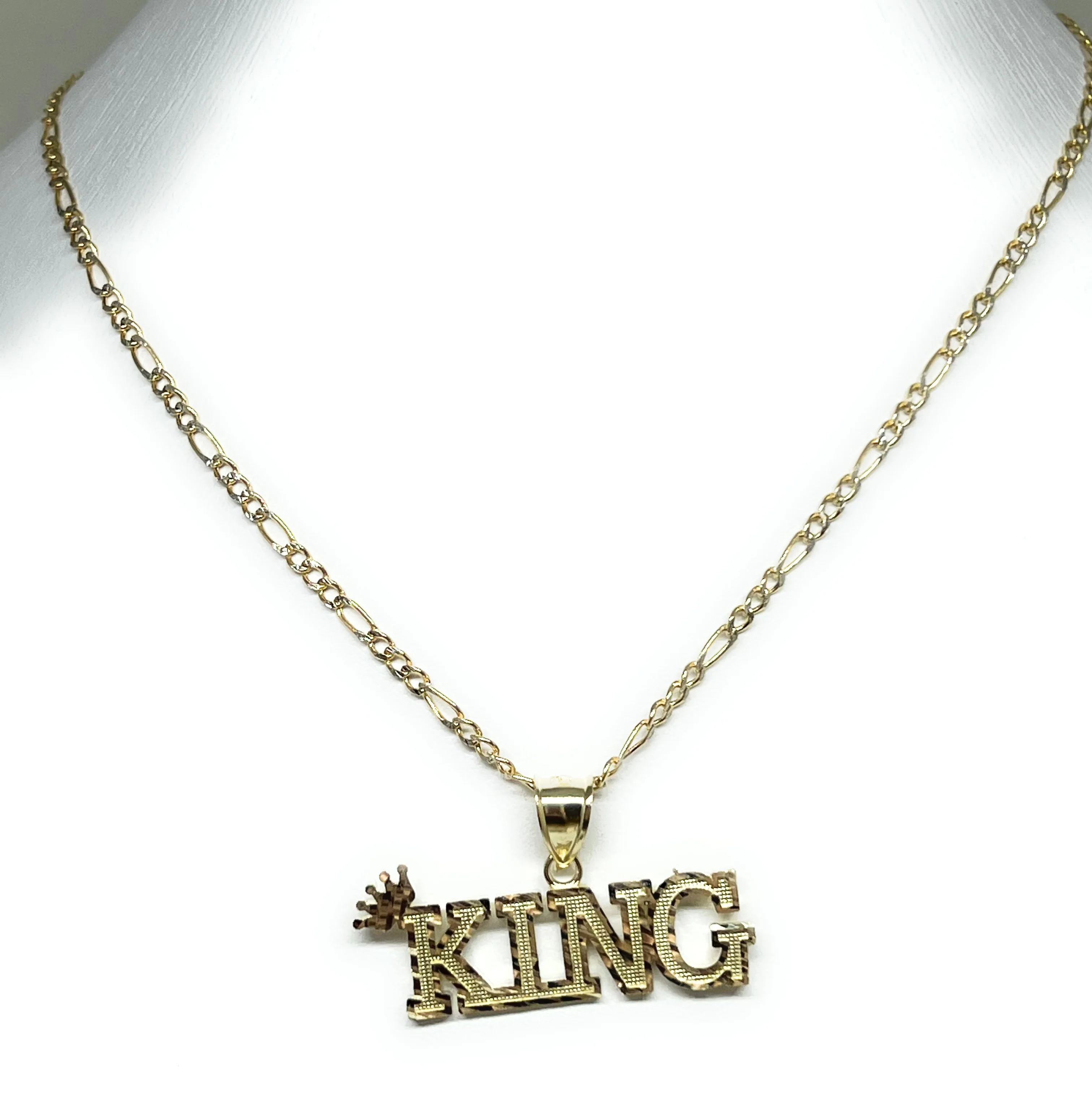 10k Solid Gold "KING" Nameplate Pendant Necklace - Image 7