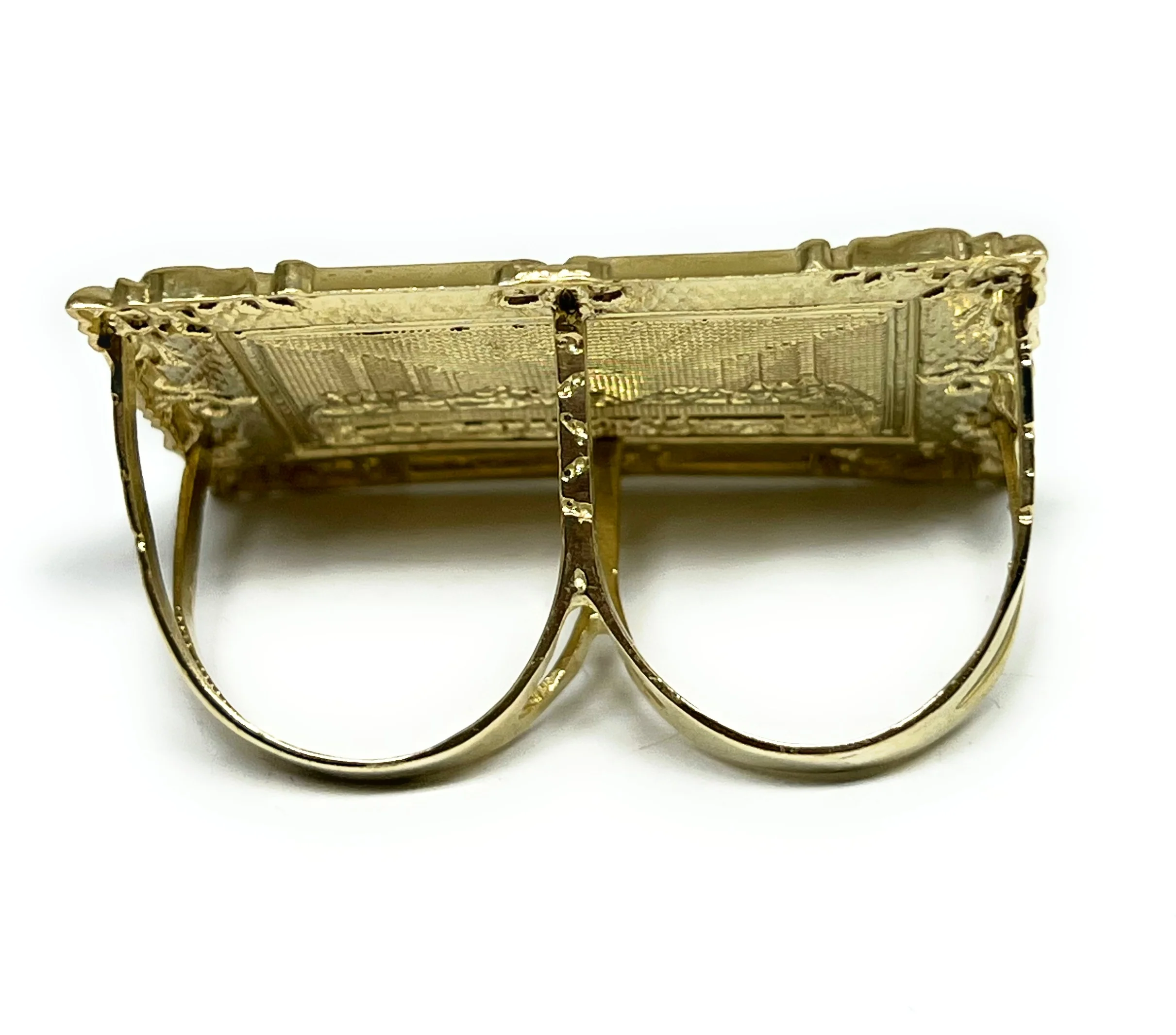 10k Solid Gold LAST SUPPER PORTRAIT BORDER TWO FINGER Ring (14.4g) - Image 3