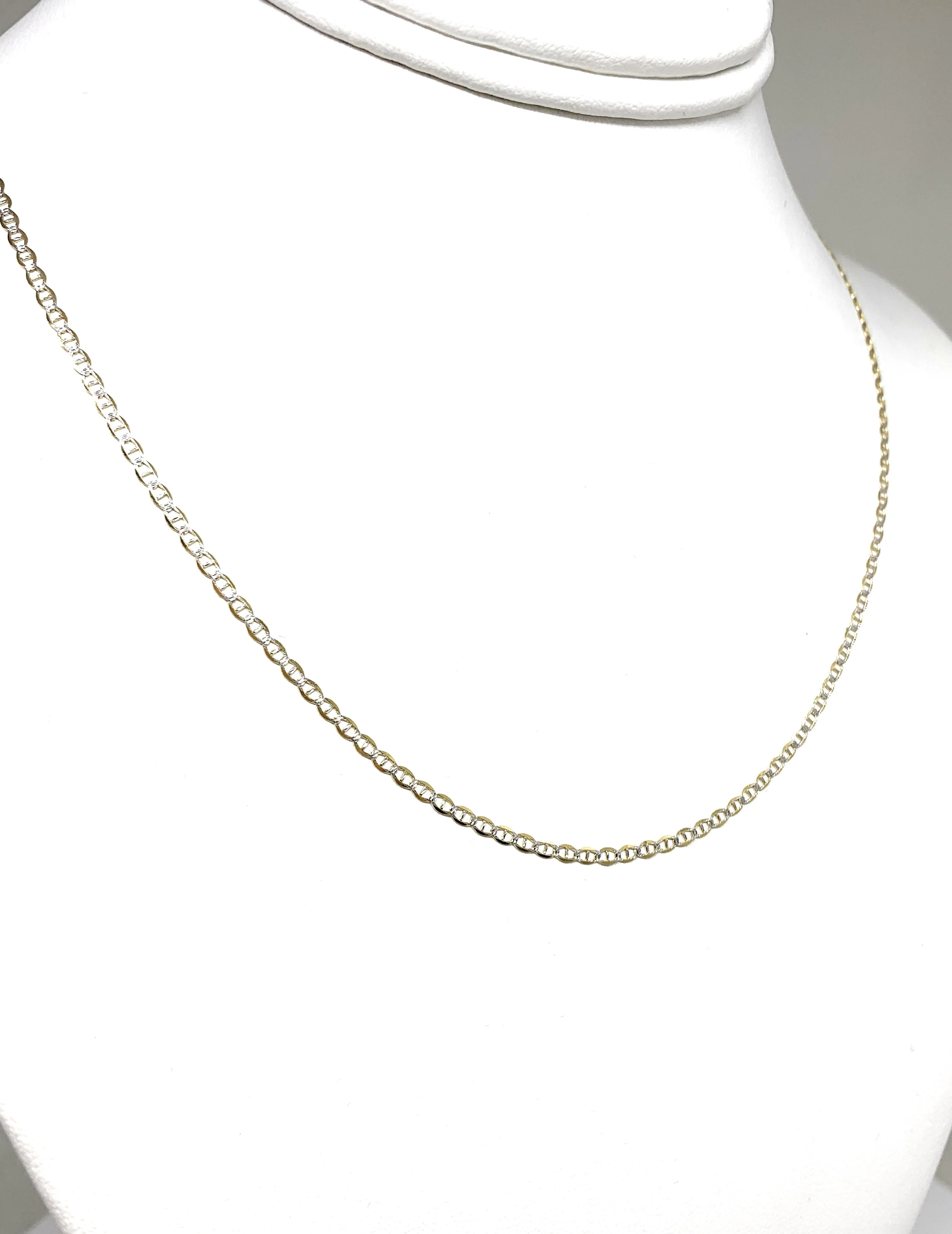10k Solid Gold Mariner Link Chain 16-24 inches 2MM (Semi-Hollow Style) - Image 5