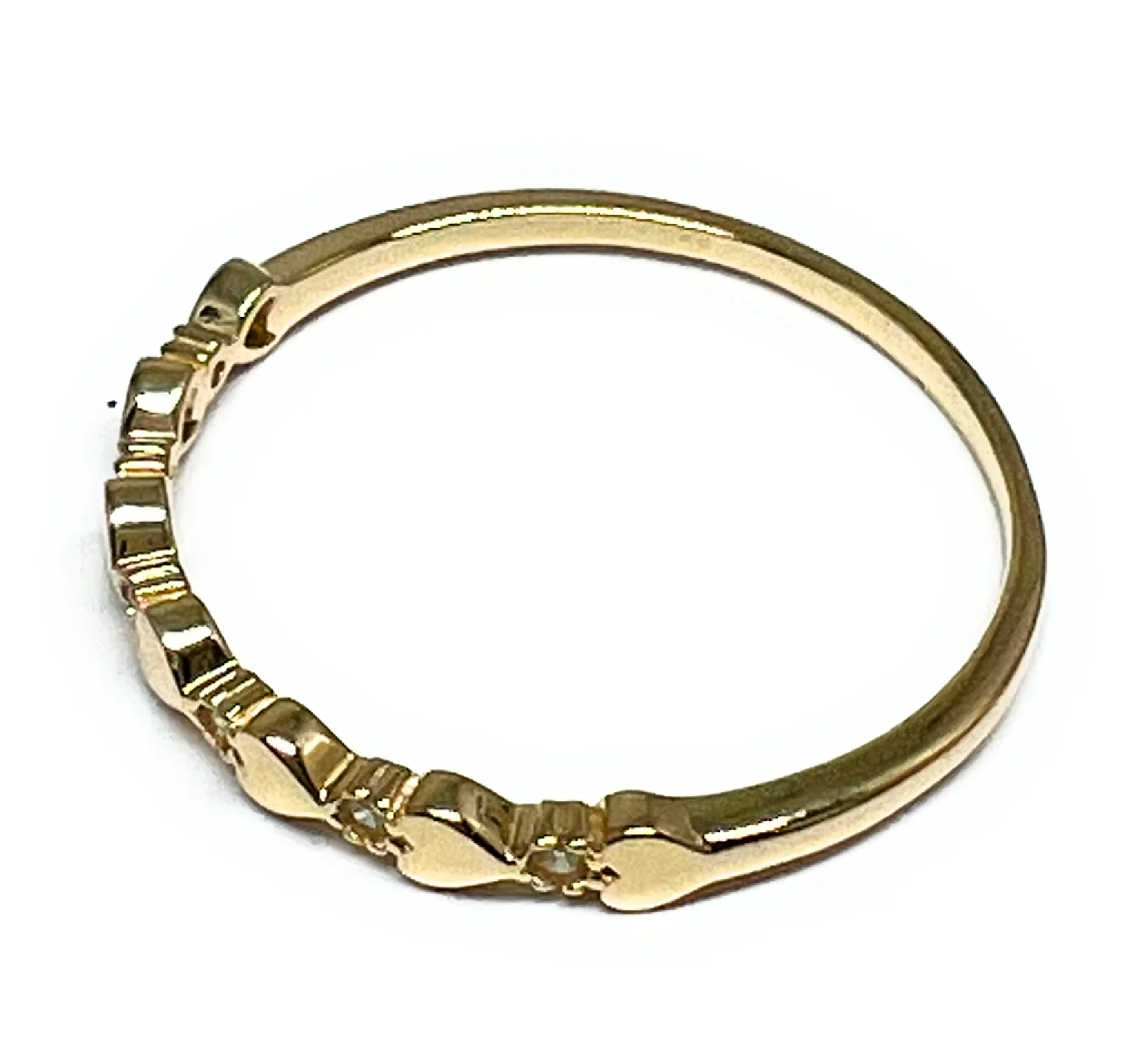 10k Solid Gold Mini Hearts CZ Band Ring (FC 153) - Image 2
