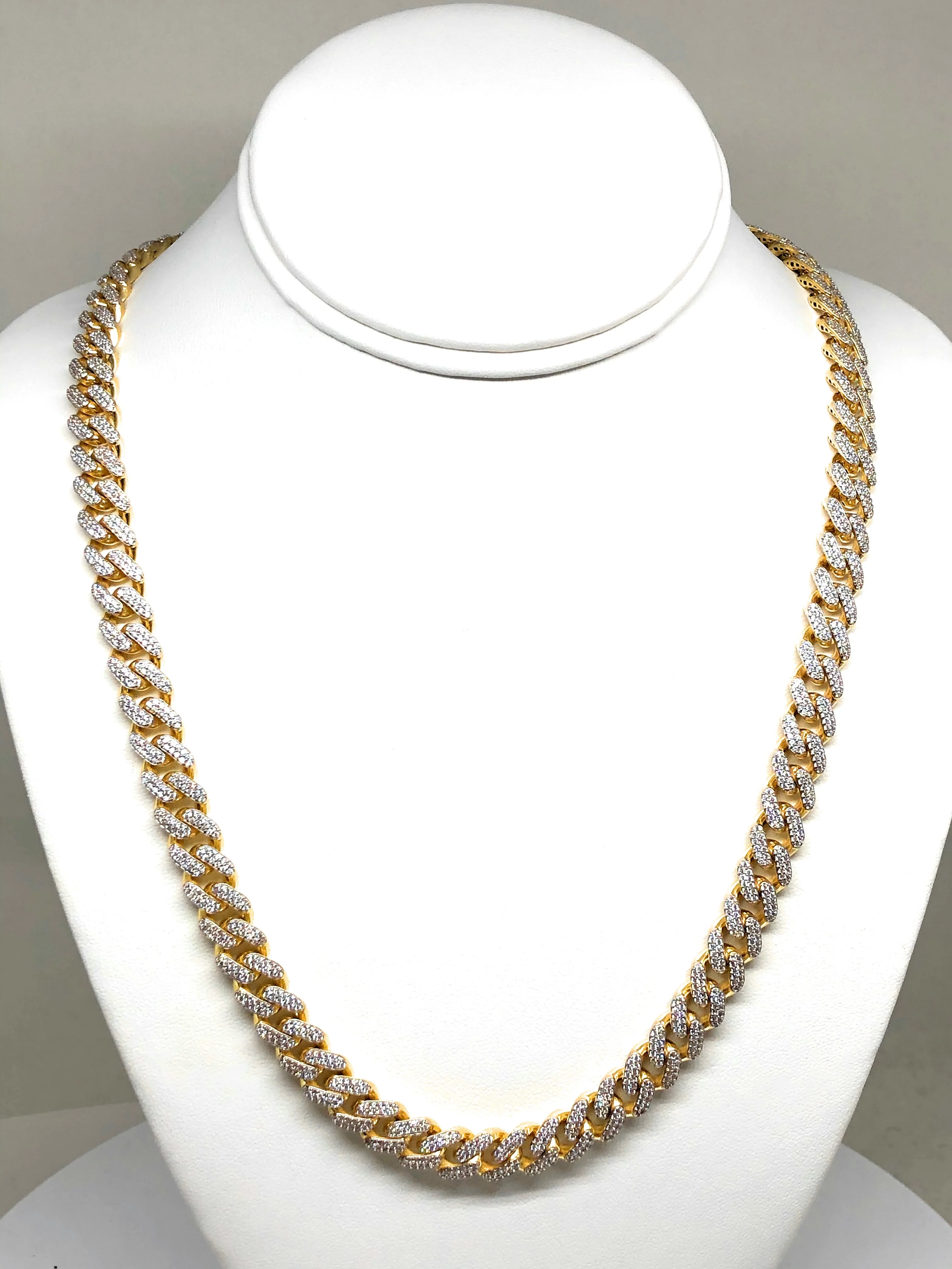 10k Solid Gold Monaco SWAROVSKI CZ Miami Cuban Link Chain 24-26 inches 11mm (Semi-Hollow) 58-64g - Image 4