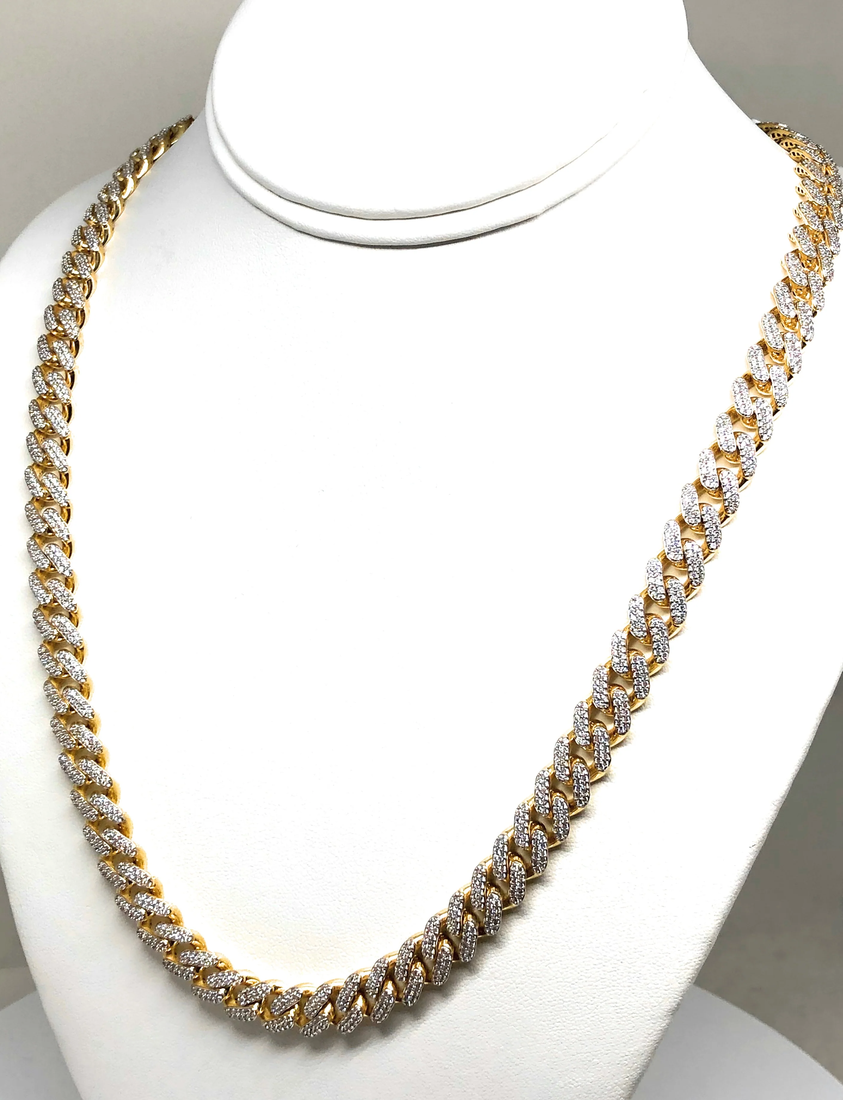 10k Solid Gold Monaco SWAROVSKI CZ Miami Cuban Link Chain 24-26 inches 11mm (Semi-Hollow) 58-64g - Image 5