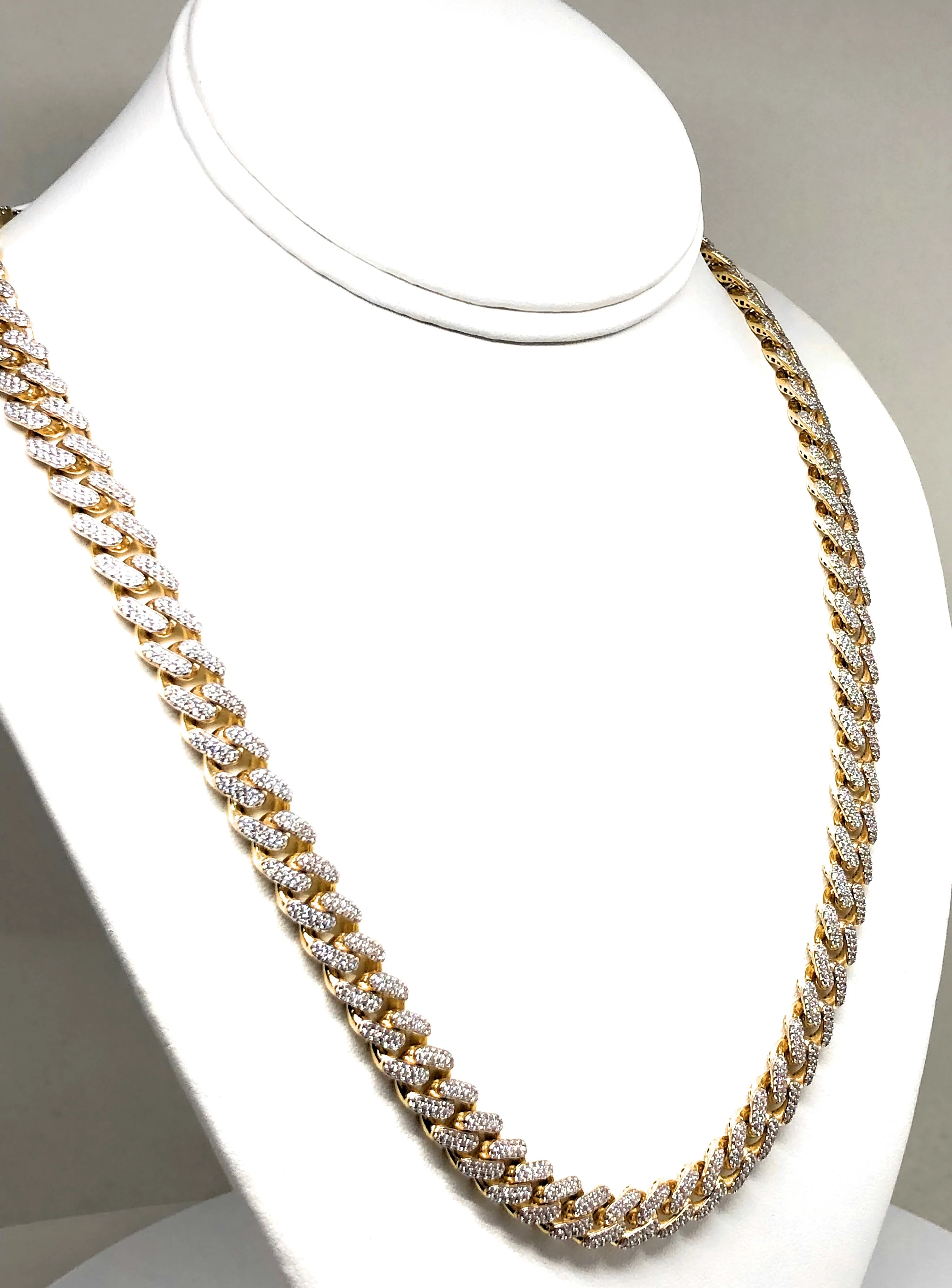 10k Solid Gold Monaco SWAROVSKI CZ Miami Cuban Link Chain 24-26 inches 11mm (Semi-Hollow) 58-64g - Image 6