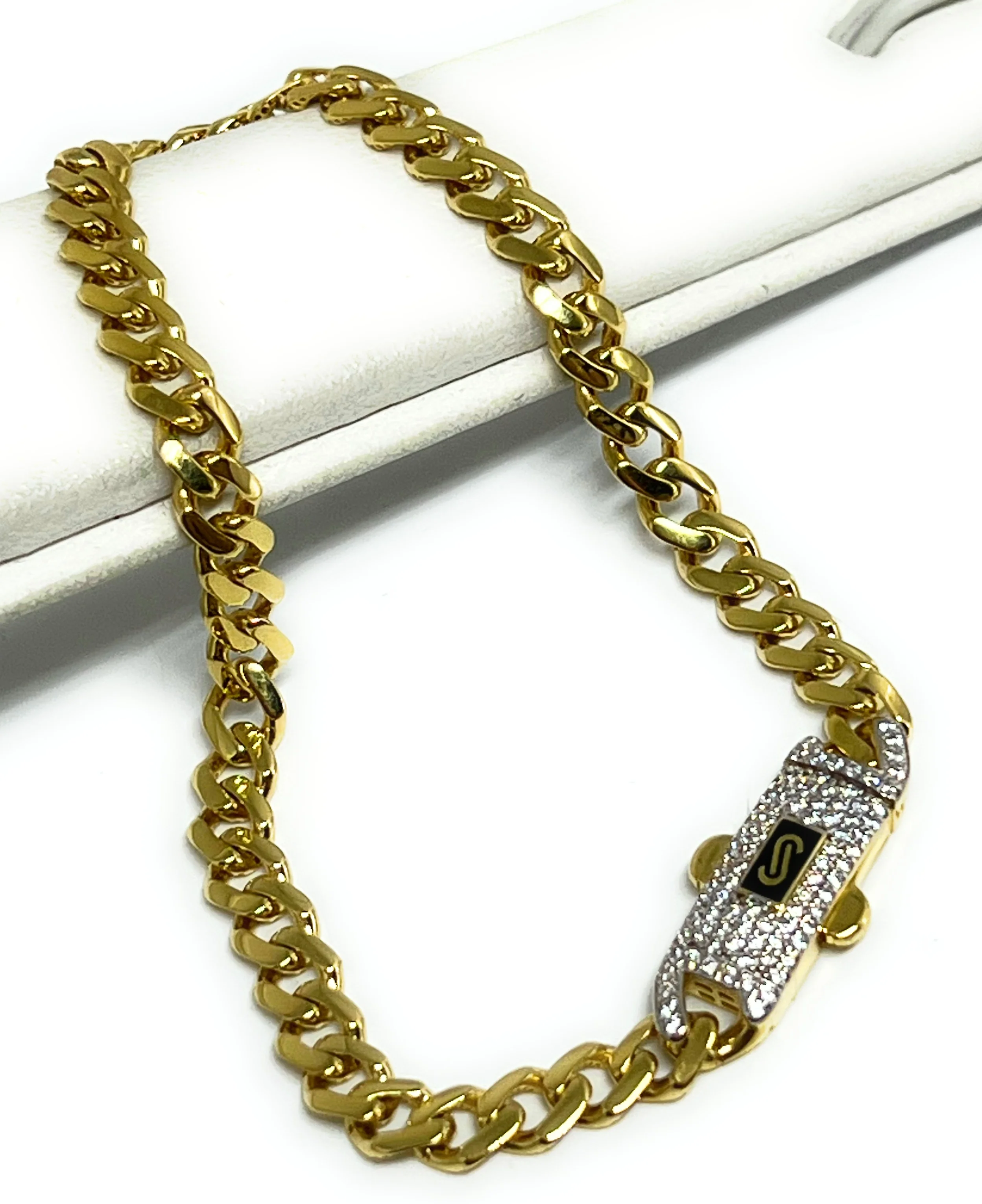 10k Solid Gold Monaco Miami Cuban Link Brracelet 7 inch 5mm SWAROVSKI CZ Lock (Semi-Hollow) - Image 2