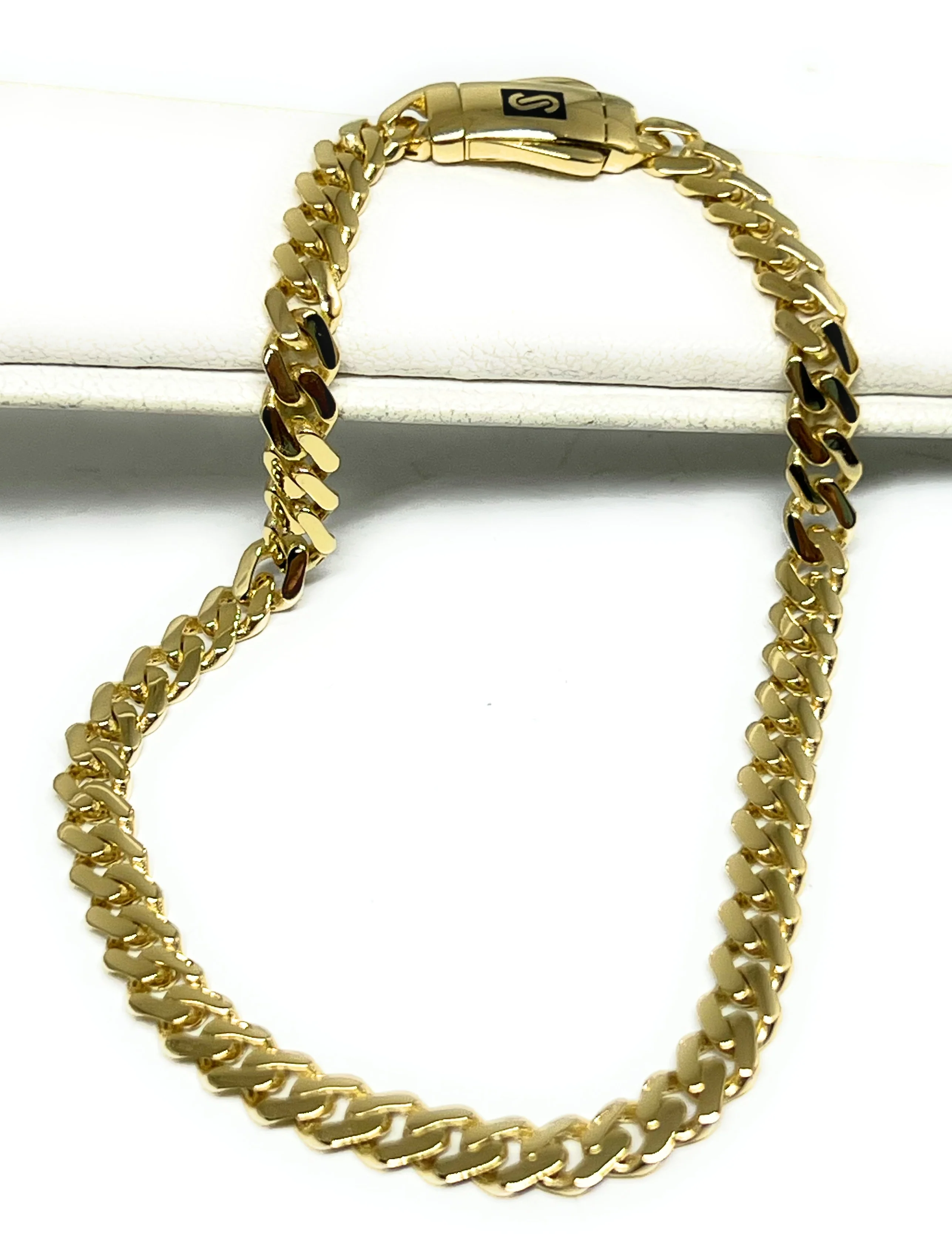 10k Solid Gold Monaco Miami Cuban Link Brracelet 7-8 inch 5mm Classic (Semi-Hollow)