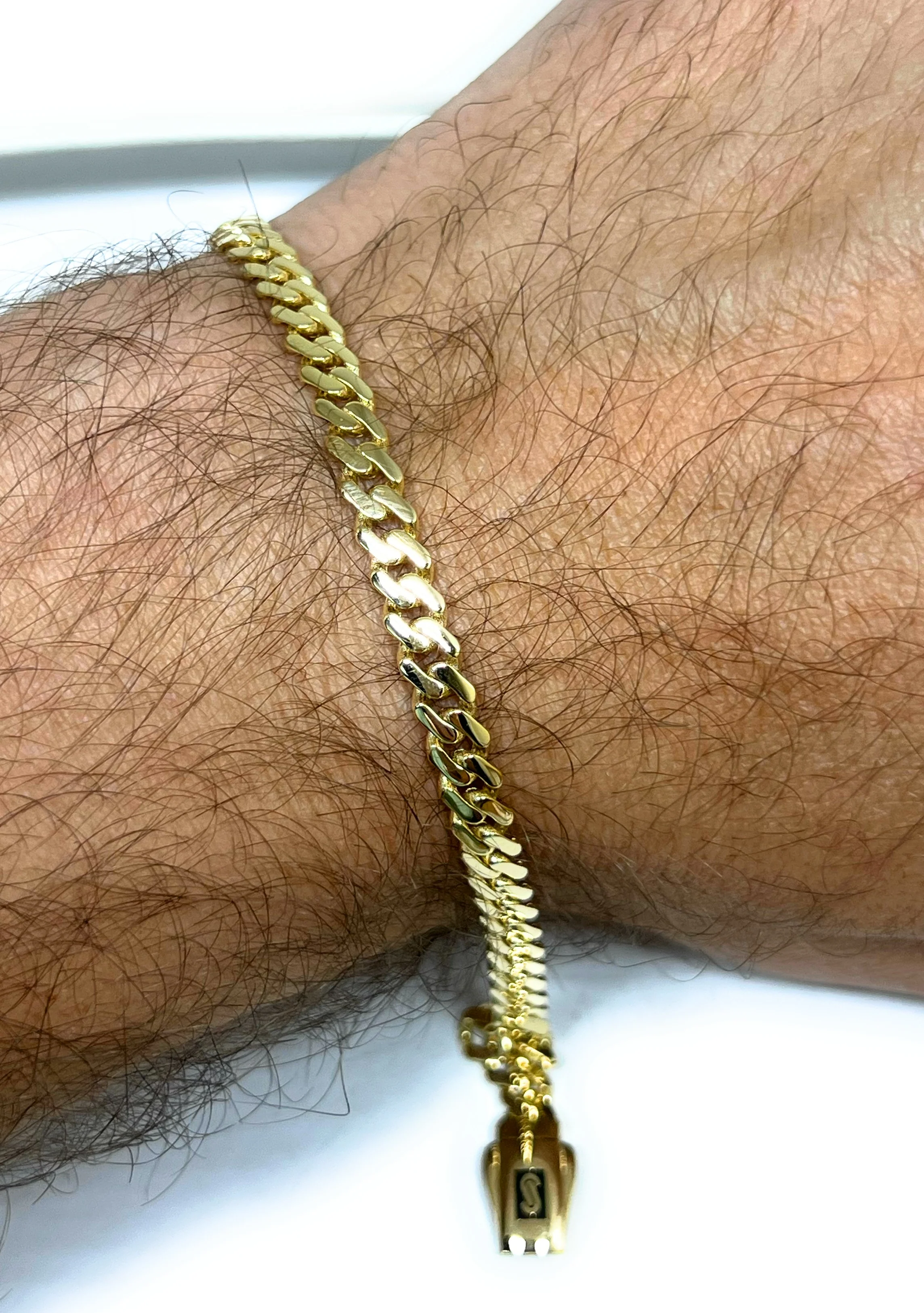 10k Solid Gold Monaco Miami Cuban Link Brracelet 7-8 inch 5mm Classic (Semi-Hollow) - Image 2