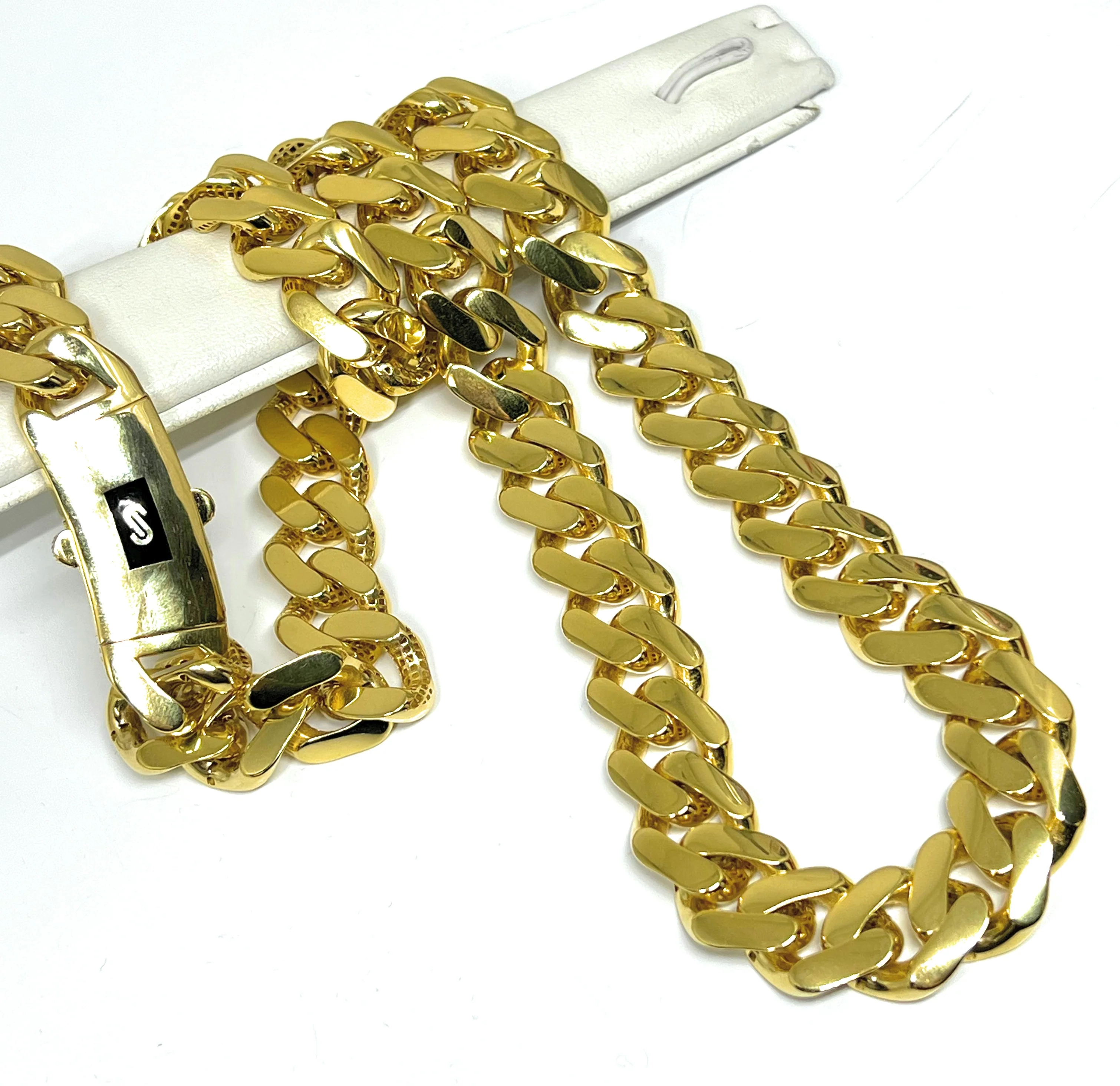 10k Solid Gold Monaco Miami Cuban Link Chain 20-26 inches 15mm (Semi-Hollow) 47-59g - Image 3